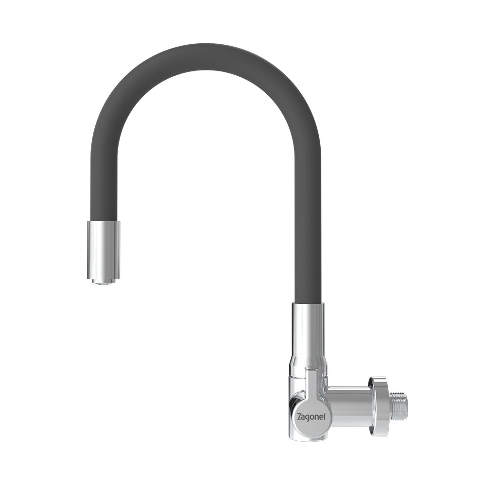 Torneira Zagonel Motion Flexível De Parede Cinza