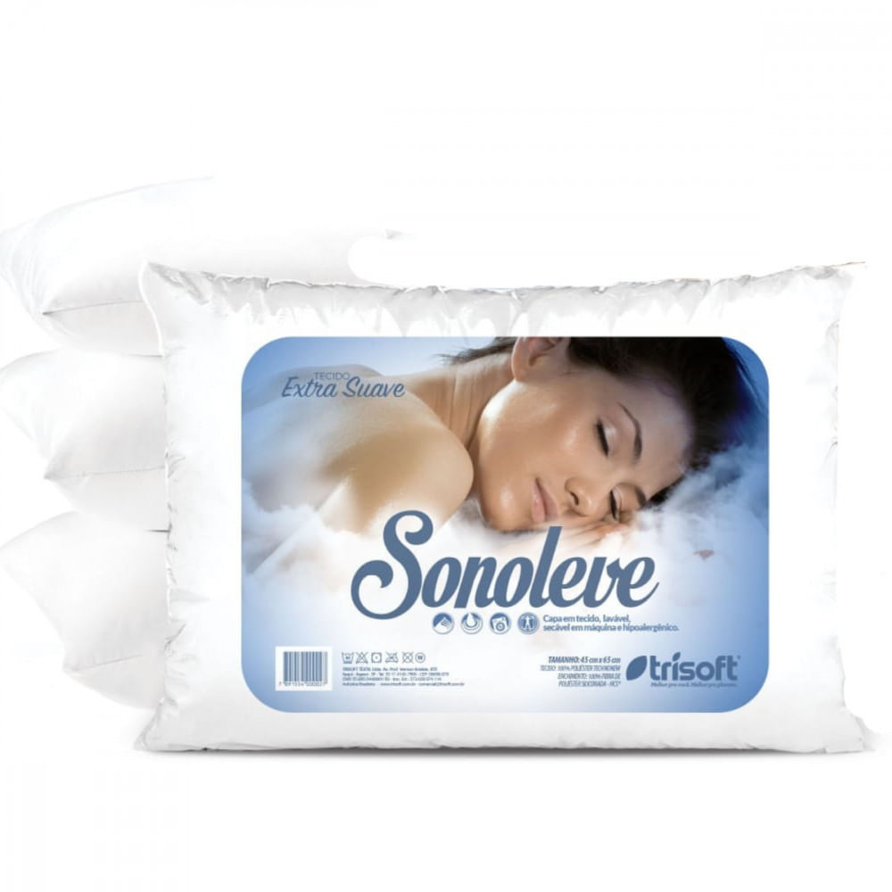 Travesseiro Sonoleve Lavável 50x70cm Microfibra Trisoft
