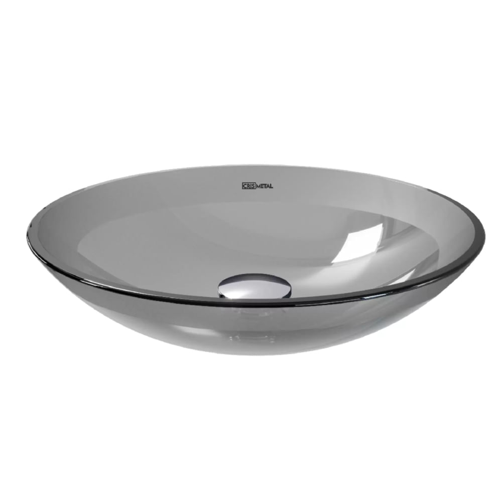 Cuba De Apoio 35x0,8cm Light Vidro Fume - 345 - Cris-metal Cris-metal