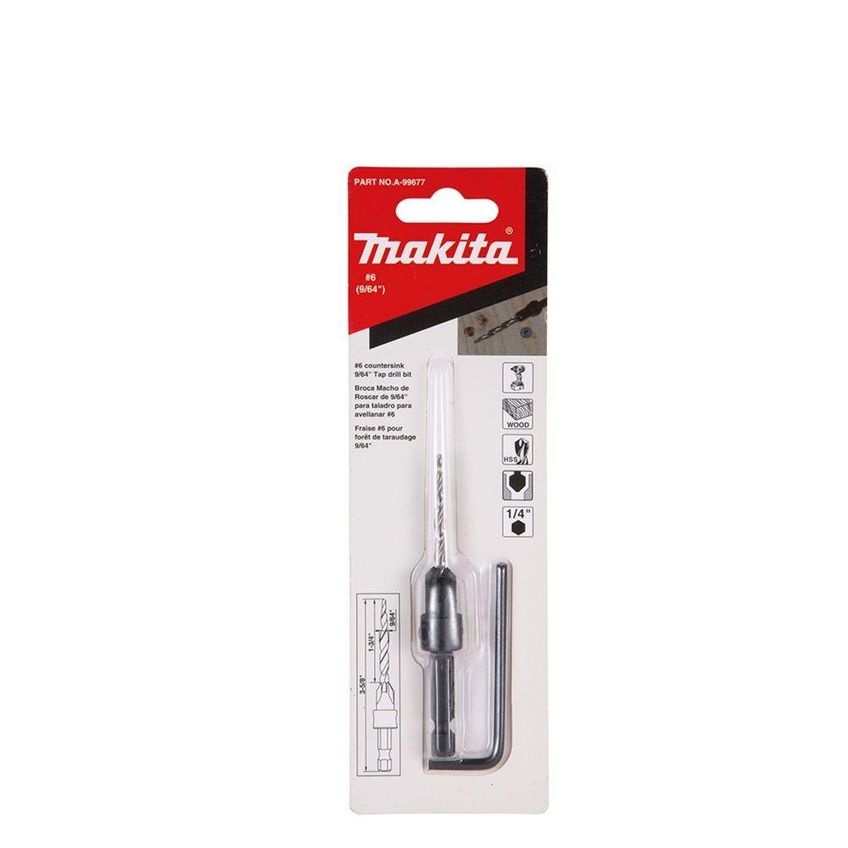 Broca Escareadora Parafusadeira N10 Chave Hexagonal Makita - imagem 2