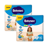 Kit 2 Fraldas Babysec Ultrasec Jumbo Galinha Pintadinha Xg Com 20 Unidades