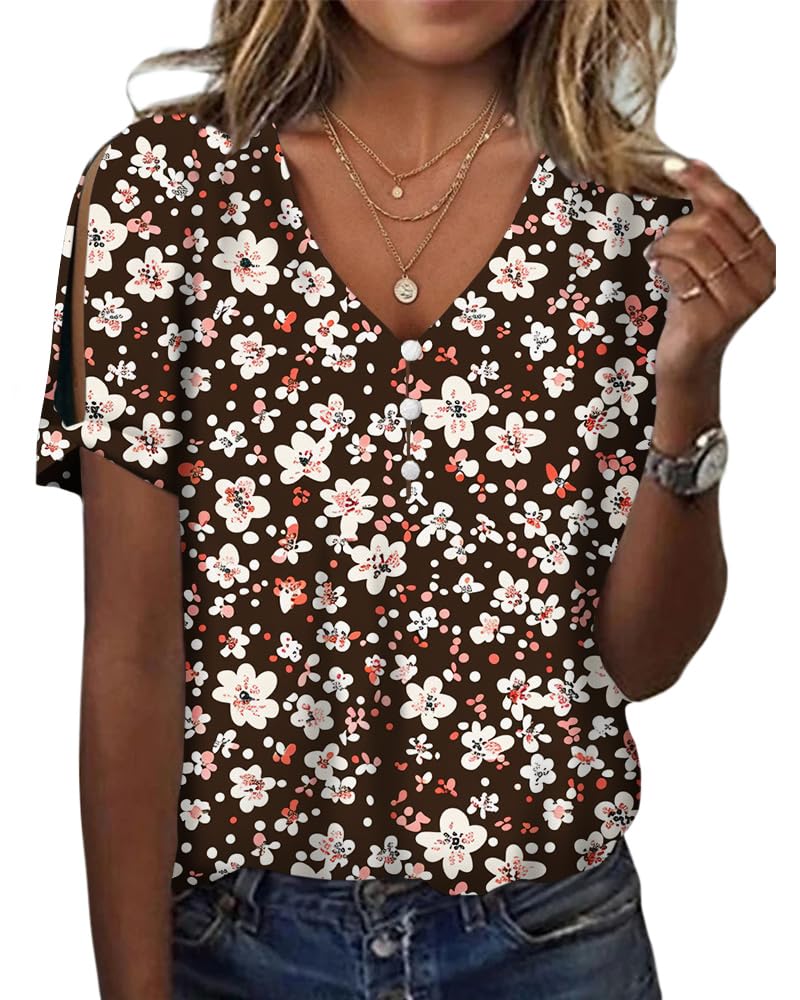 Blusa Túnica Hotyd Feminina Com Estampa Floral Boho E Decote Em V 4gg