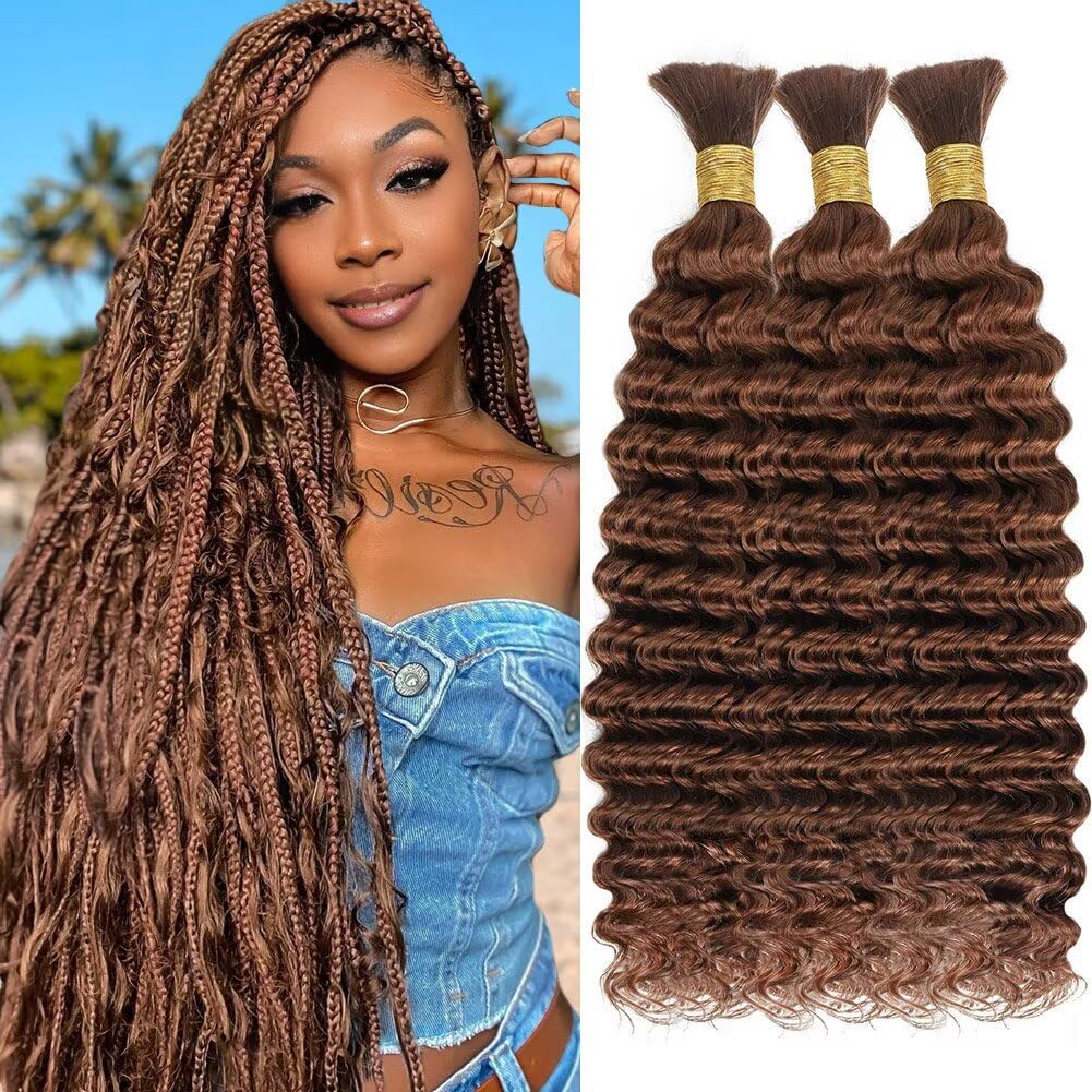 Human Braiding Hair Hair Hair Color 30 150g 50cm 12a Deep Wave