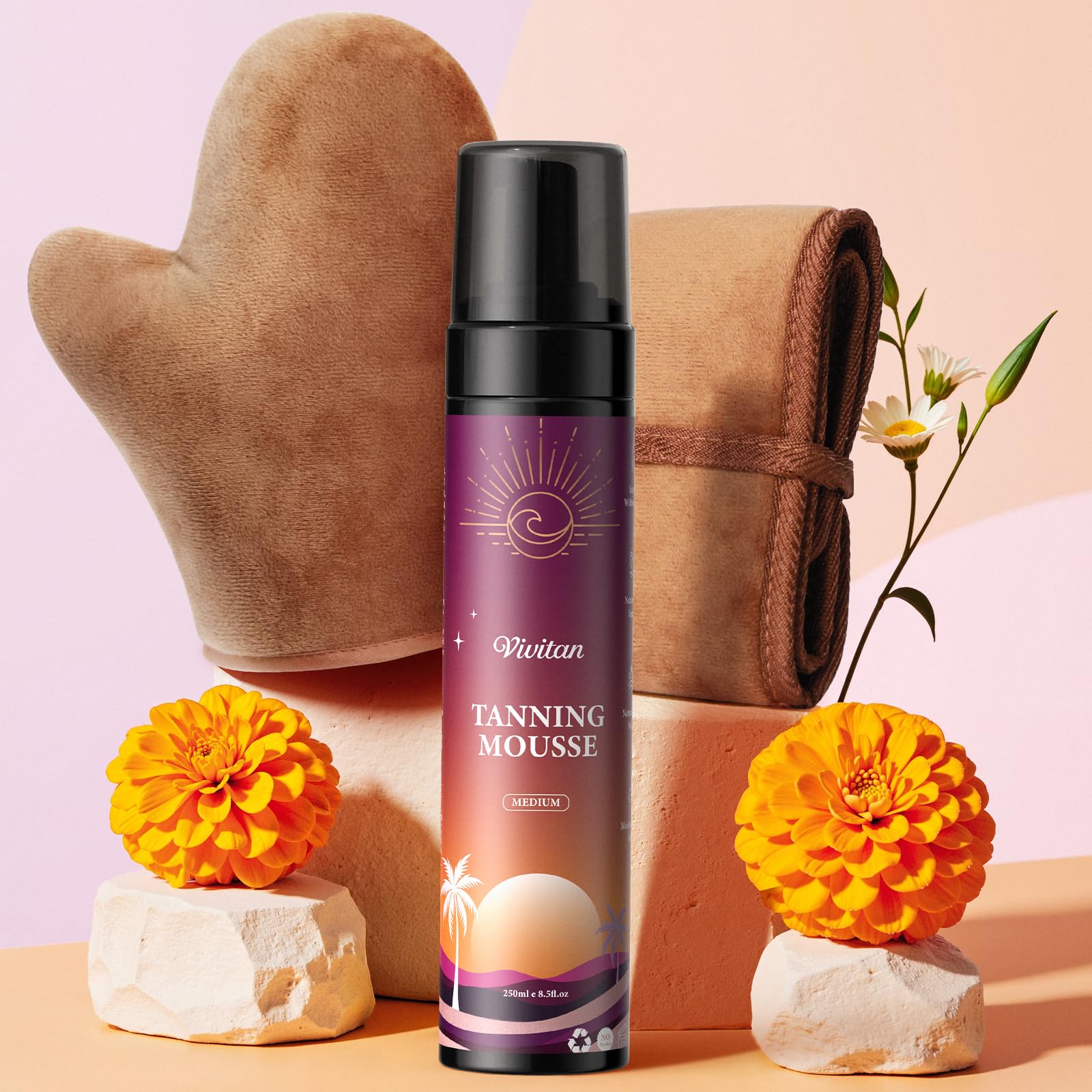 Mousse Autobronzeadora Vivitan Medium Bronze 250ml Com Luva