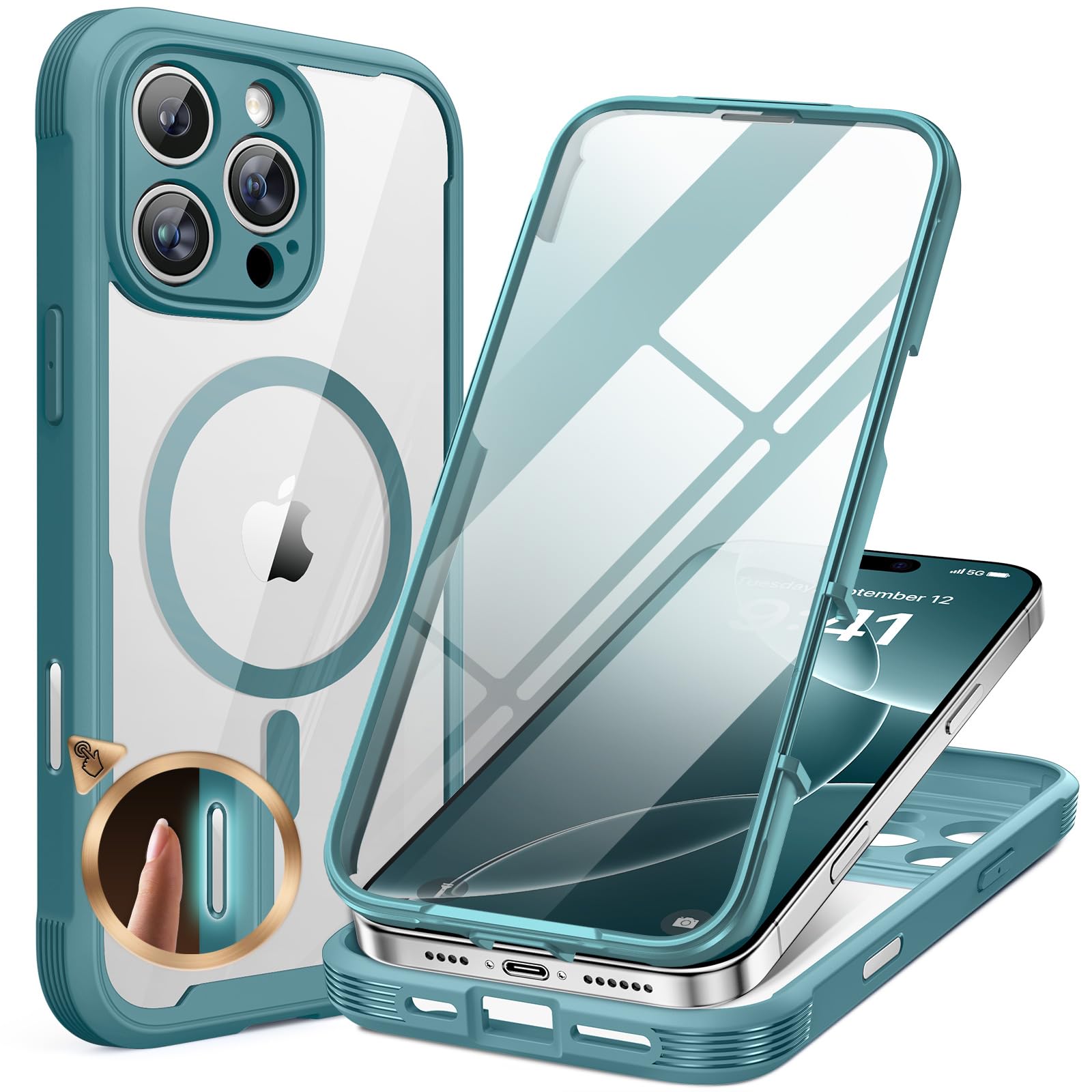 Capa De Telefone Miracase Para Iphone 16 Pro Max 6,9" Com Protetor De Tela