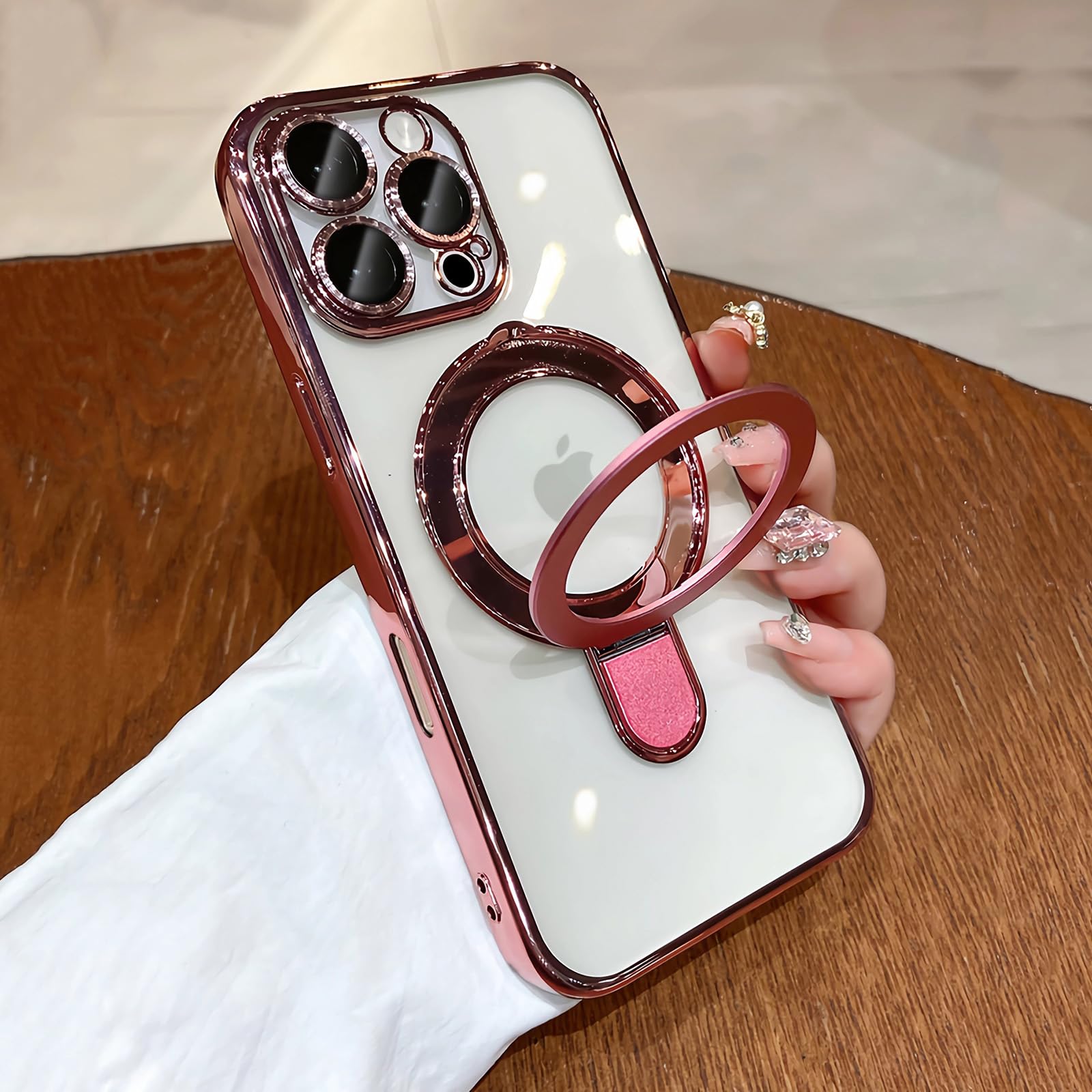 Suporte Magnético Invisível Case Lxk Para Iphone 16 Pro Max Rosa