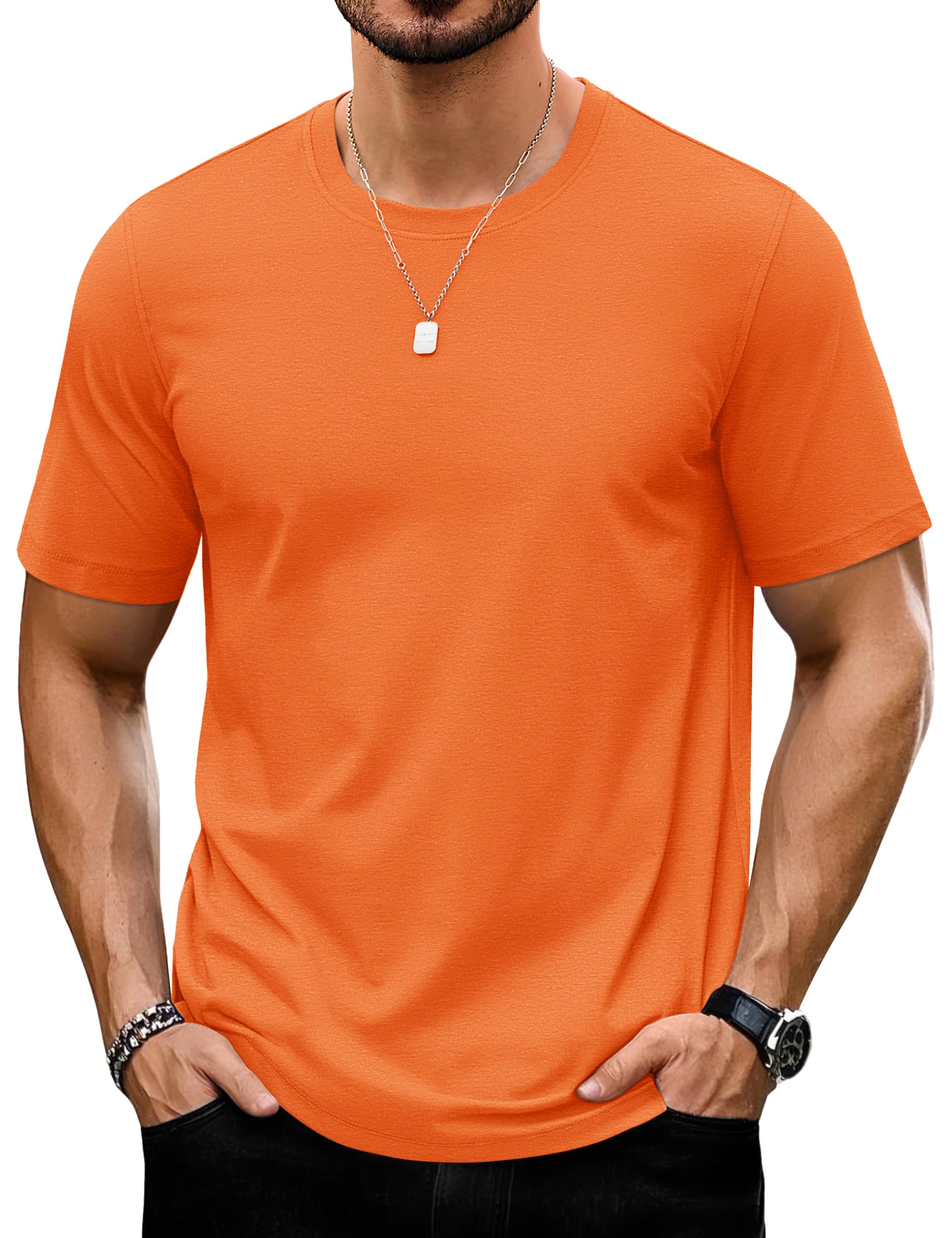 Camiseta Rash Guard Tacvasen Upf50+ Para Homens Laranja