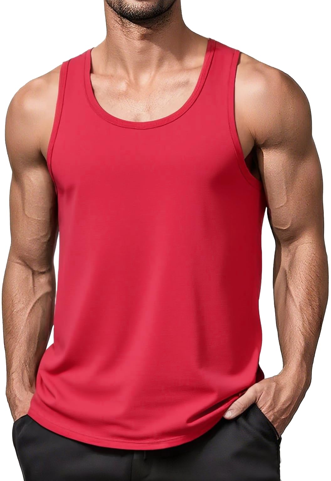 Camiseta Regata Magnivit Sport Para Homens, Folgada, Algodão, Vermelha