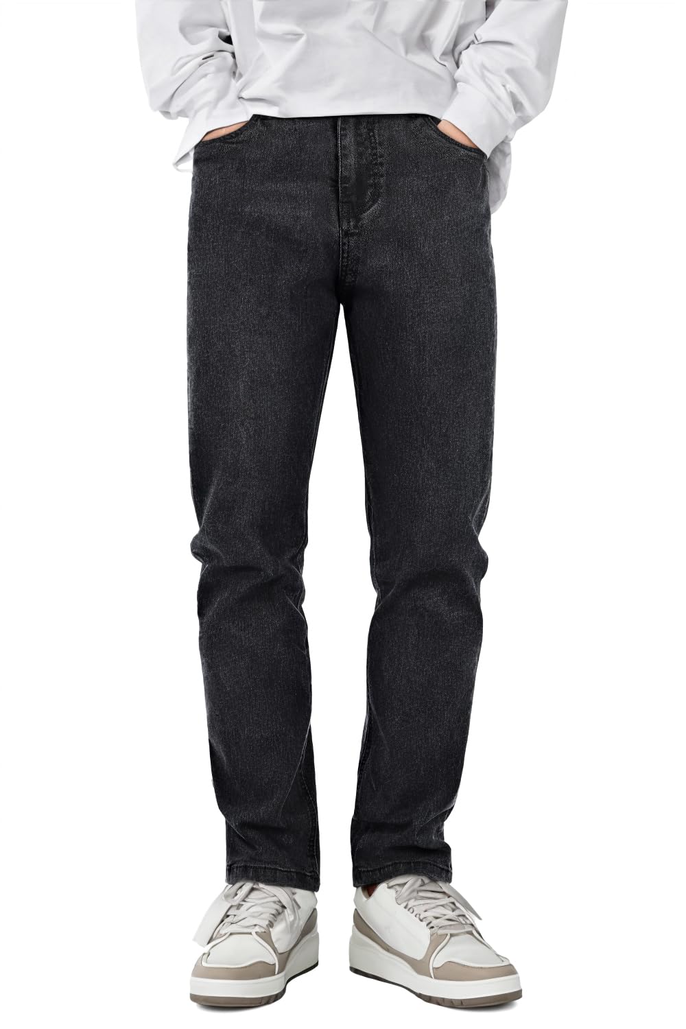 Jeans Heyfanee Masculinos Slim Fit, Cinza Elástico, 29x30