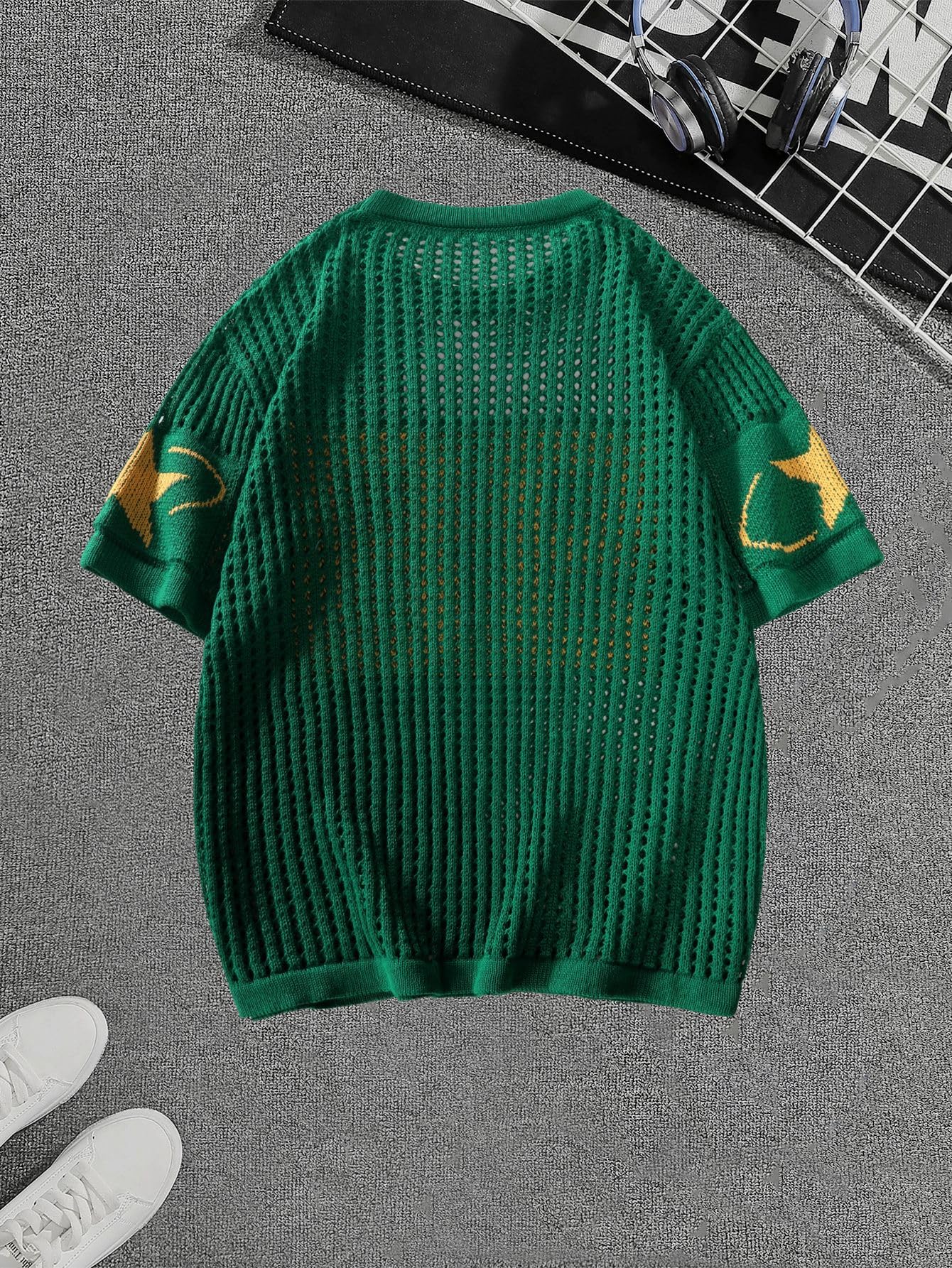 Camisa Jersey Verdusa Y2k Folgada De Crochê De Manga Curta