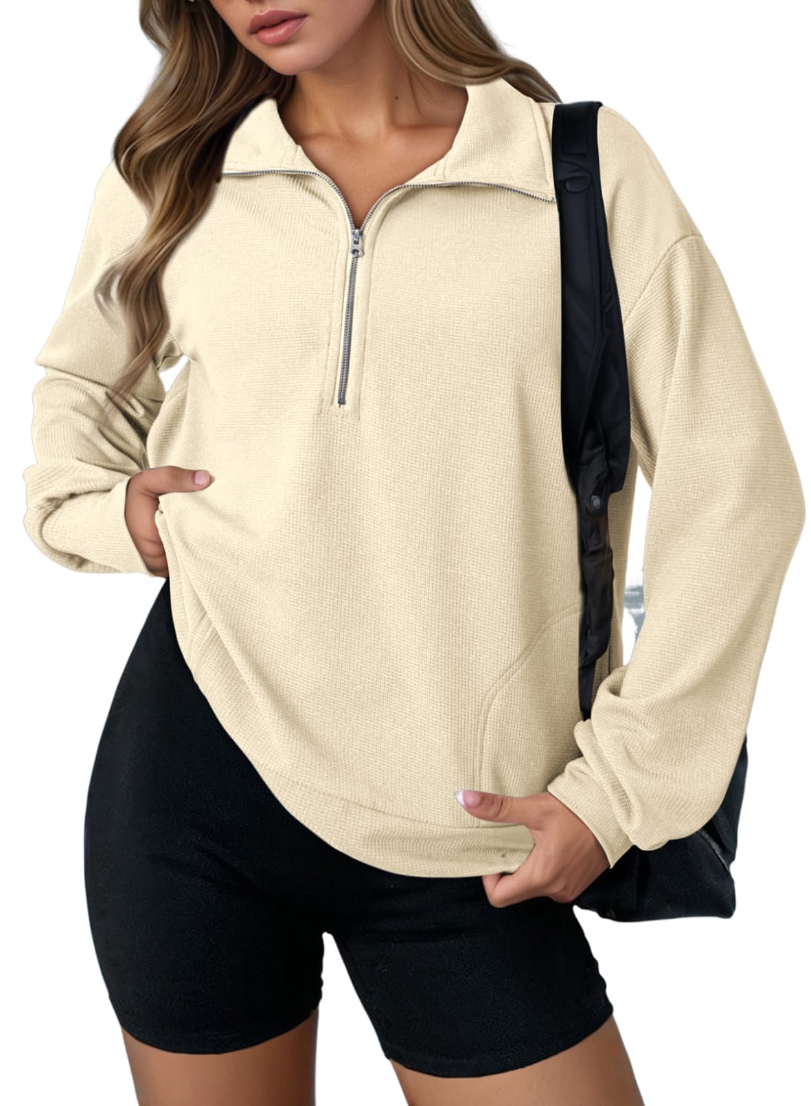 Moletom Dokotoo Oversized Waffle Knit Para Mulheres 2025