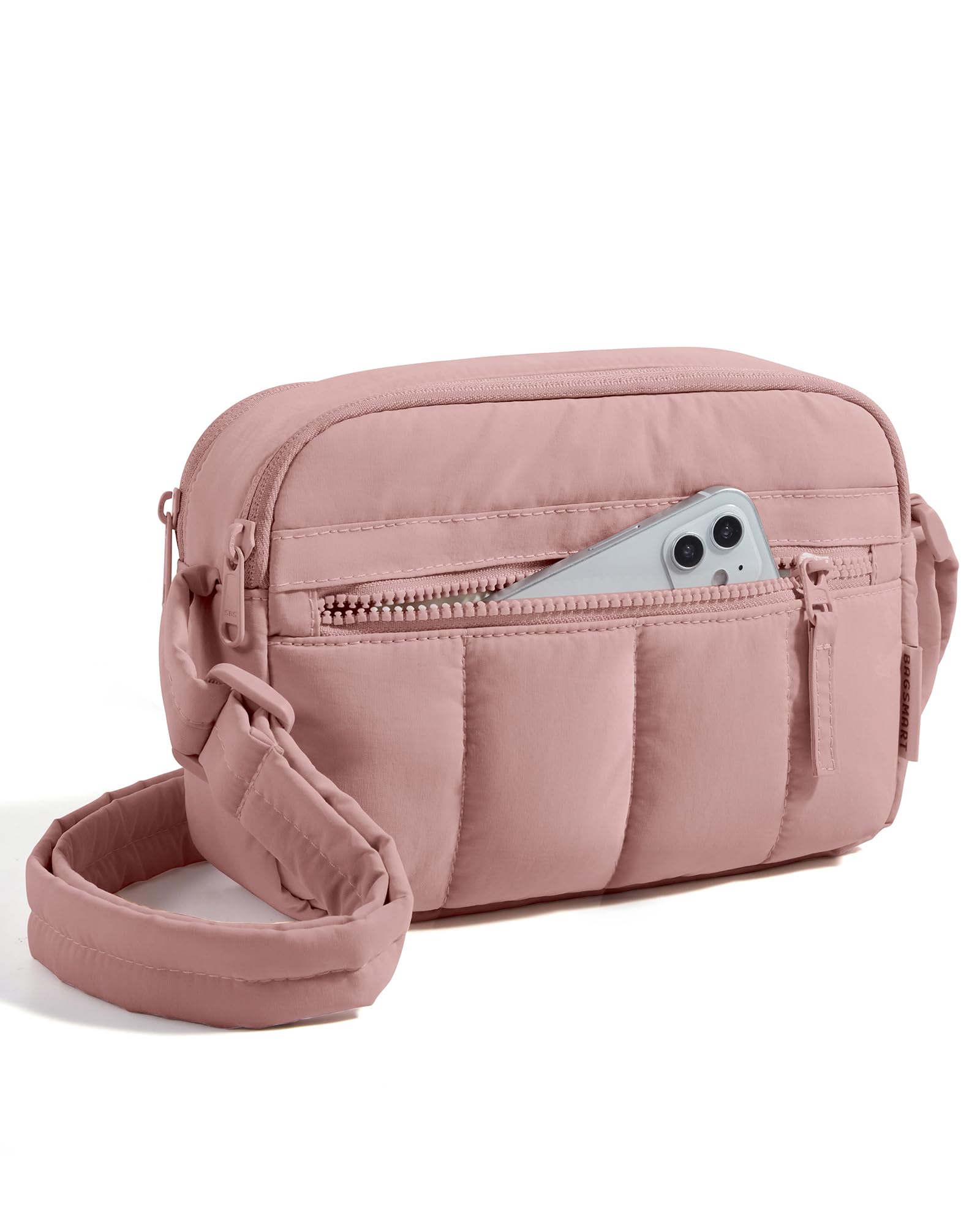 Bolsa Tiracolo Bagsmart Bolsa De Ombro Puffy Rosa Escuro