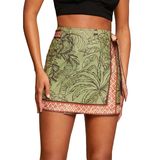 Saia Sujama Summer Boho Com Estampa Floral, Mini Short Feminino