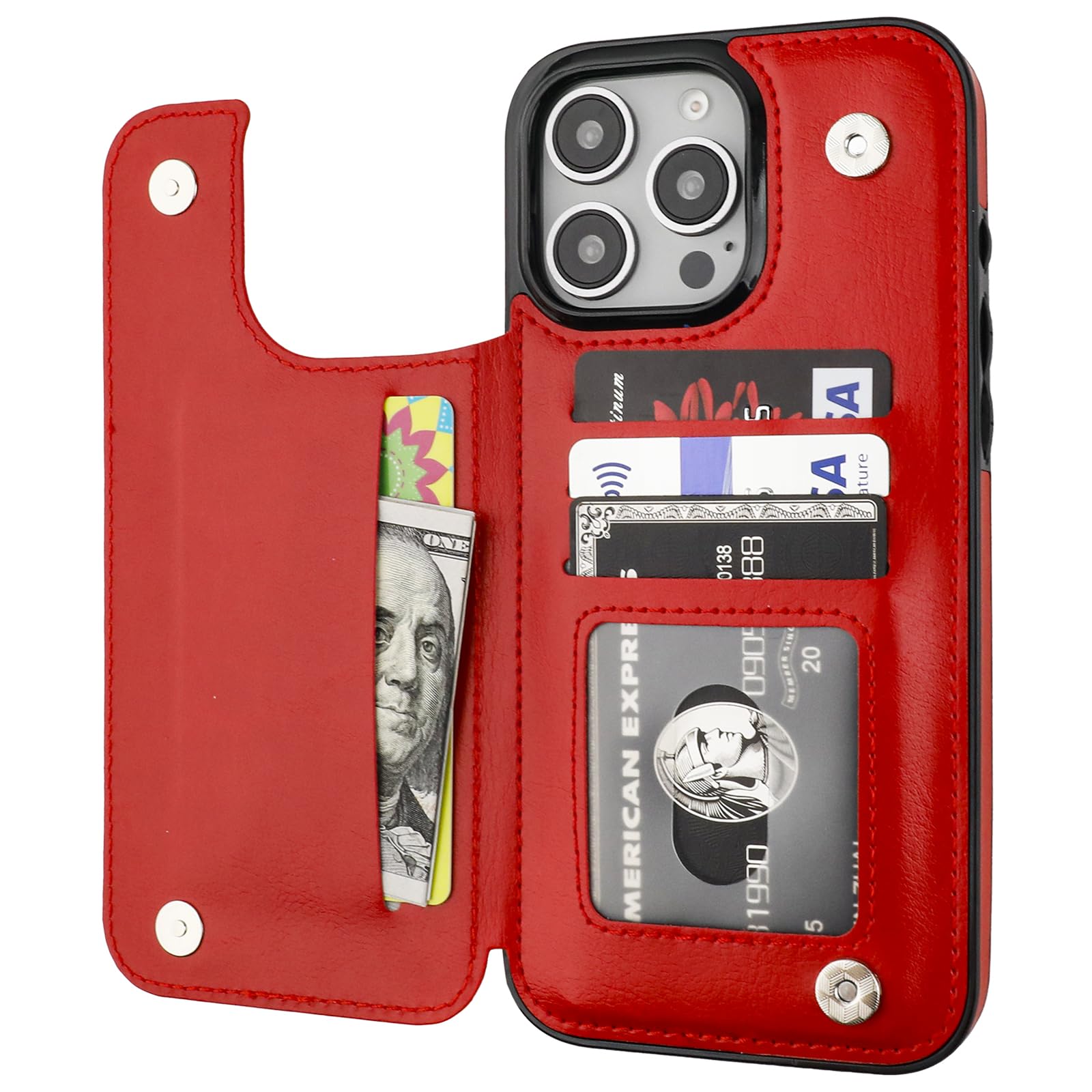 Capa Tipo Carteira Onetop Compatível Com Iphone 16 Pro Max Red