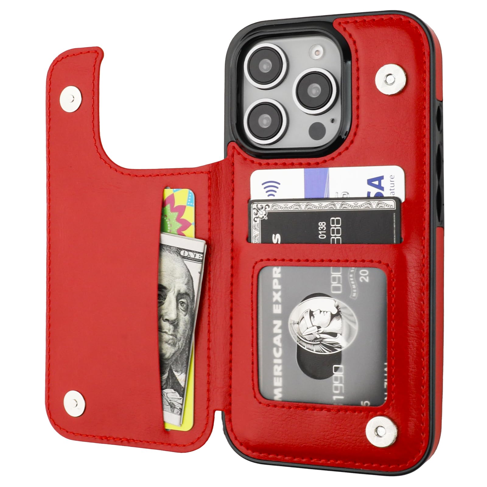 Capa Tipo Carteira Onetop Compatível Com Iphone 16 Pro Vermelha