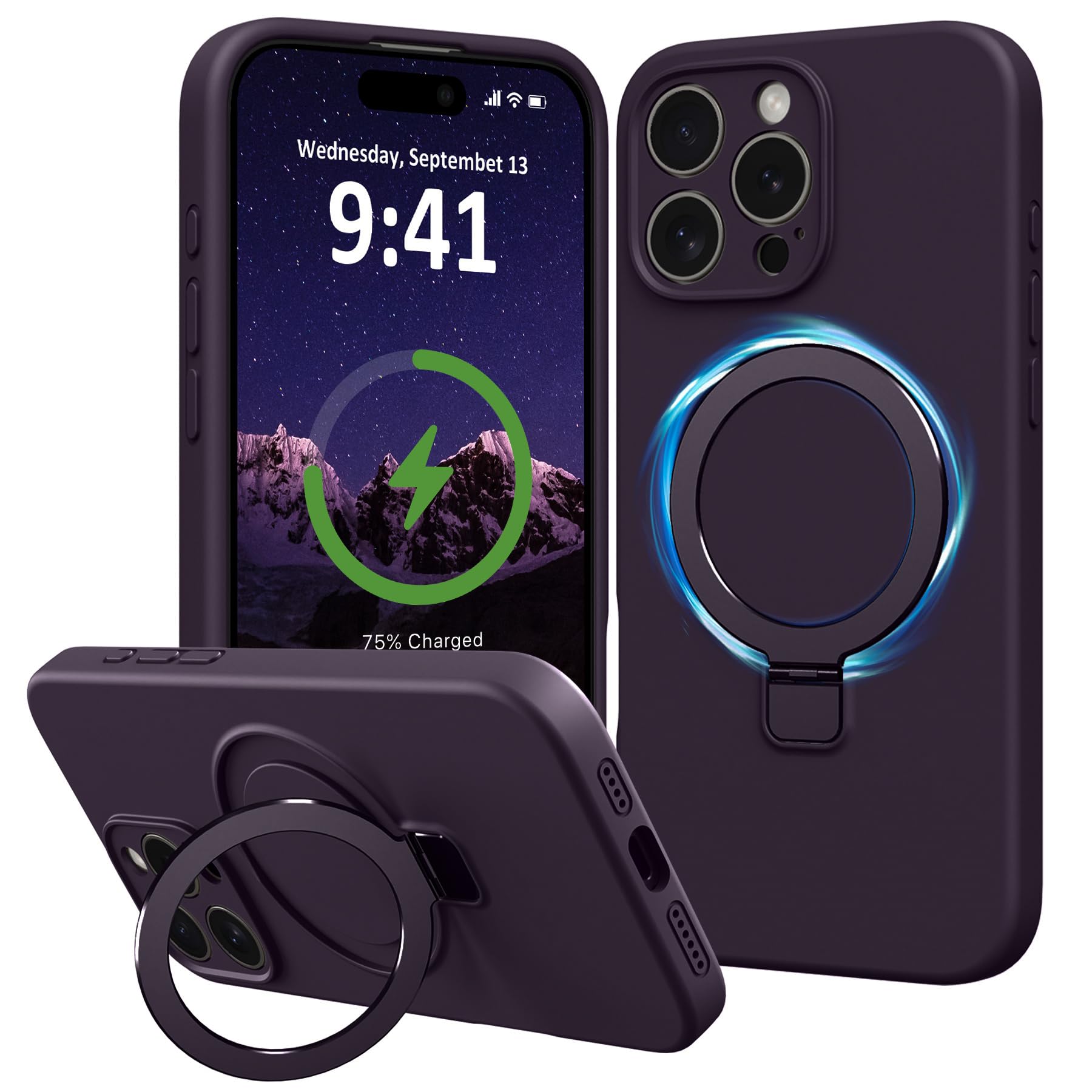 Capa De Telefone Vaxiliiy Compatível Com Iphone 16 Pro Roxa