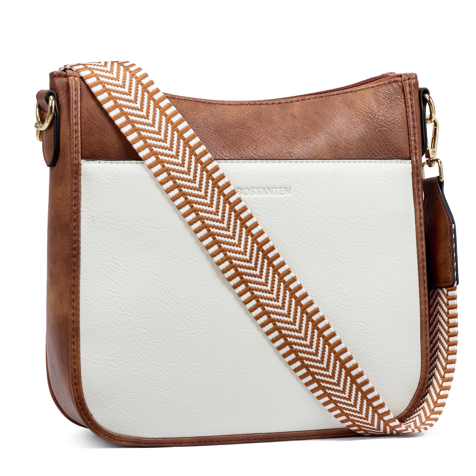 Bolsa Tiracolo Bostanten Trendy Vegan Leather Hobo Bege Brown