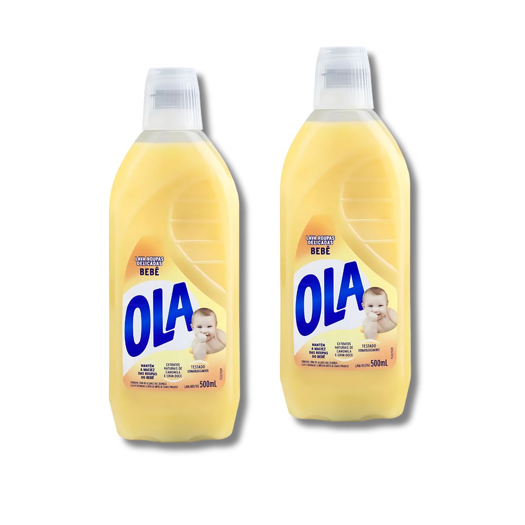 Kit com 2 Sabão Liquido Ola Bebê Com Extratos Naturais de Camomila e Erva Doce 500ML cada