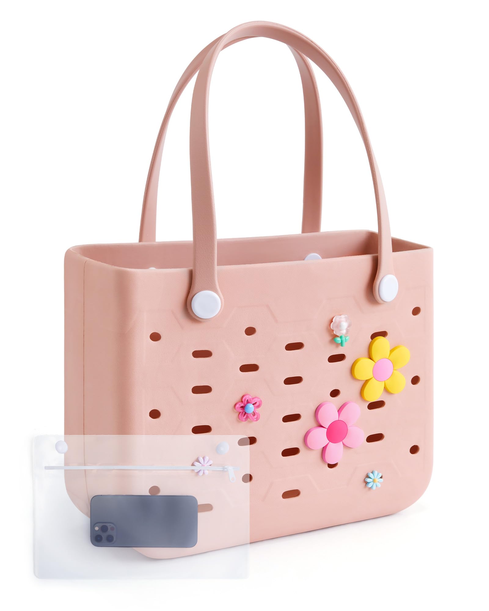 Bolsa De Praia Bagsmart, Bolsa De Borracha Resistente À Água Para Mulheres, Rosa