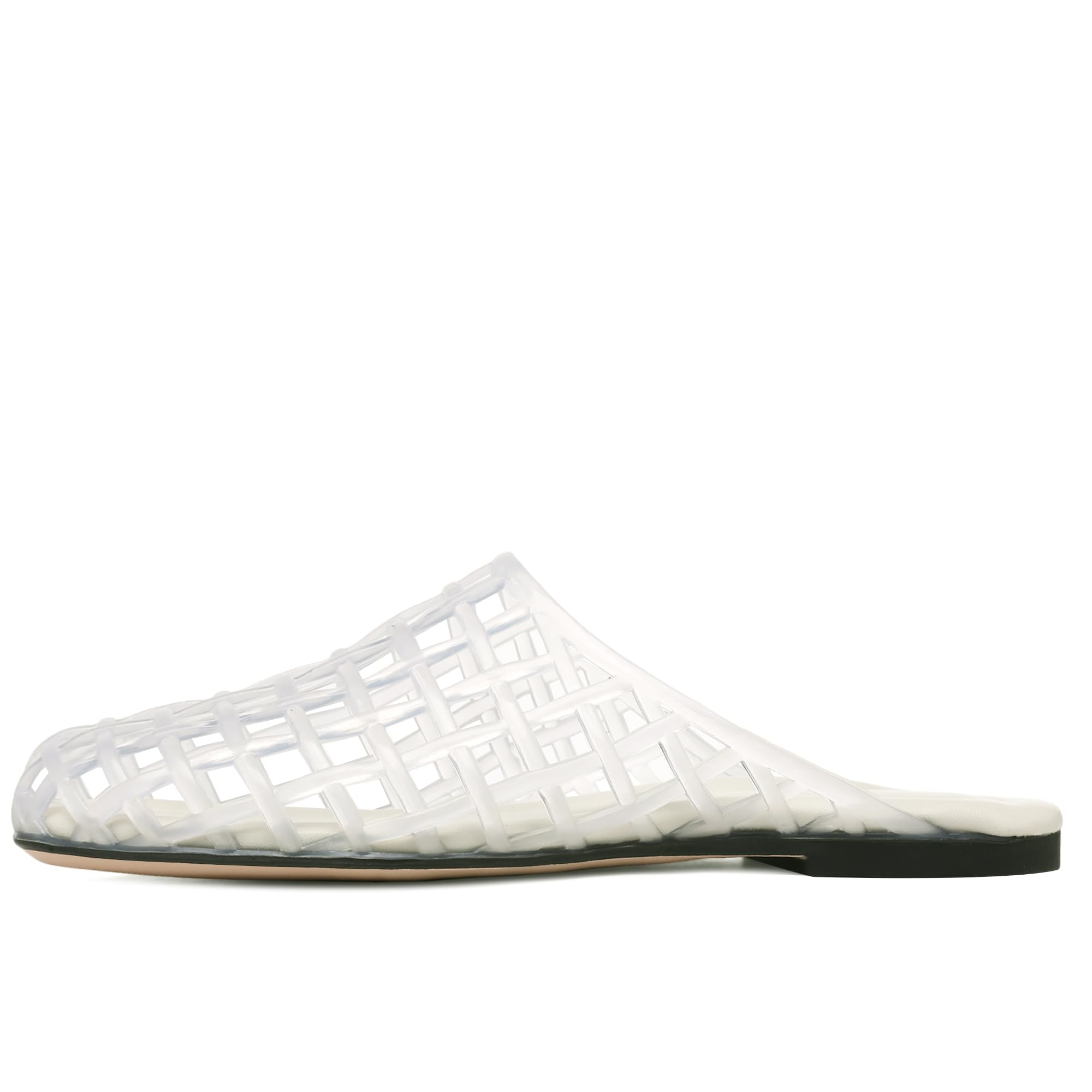 Sapatos Jelly Molozoey Clear Para Mulheres, Sem Cadarço, Bico Fechado