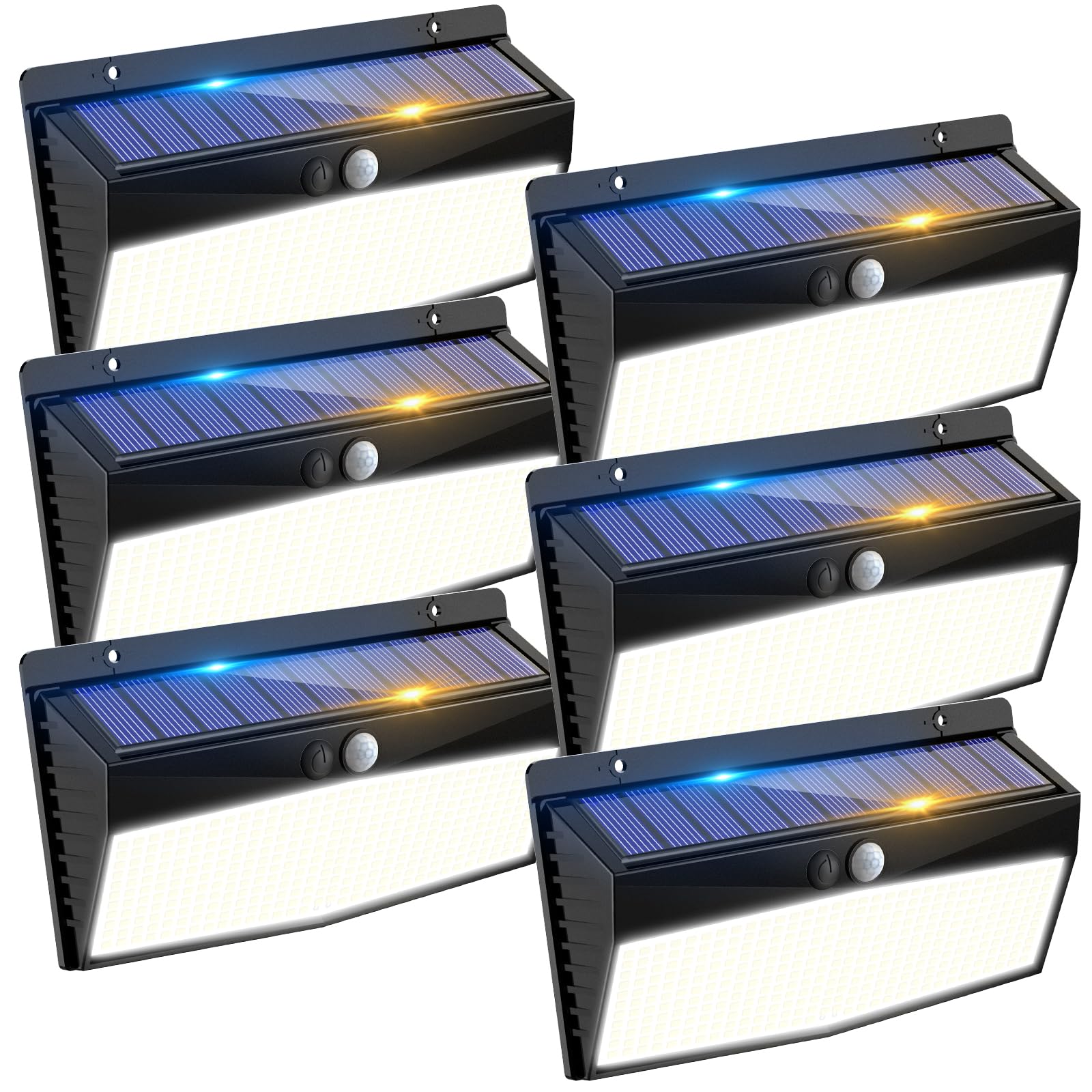 Luzes De Sensor De Movimento Solar Peasur 368 Led, Pacote Com 6