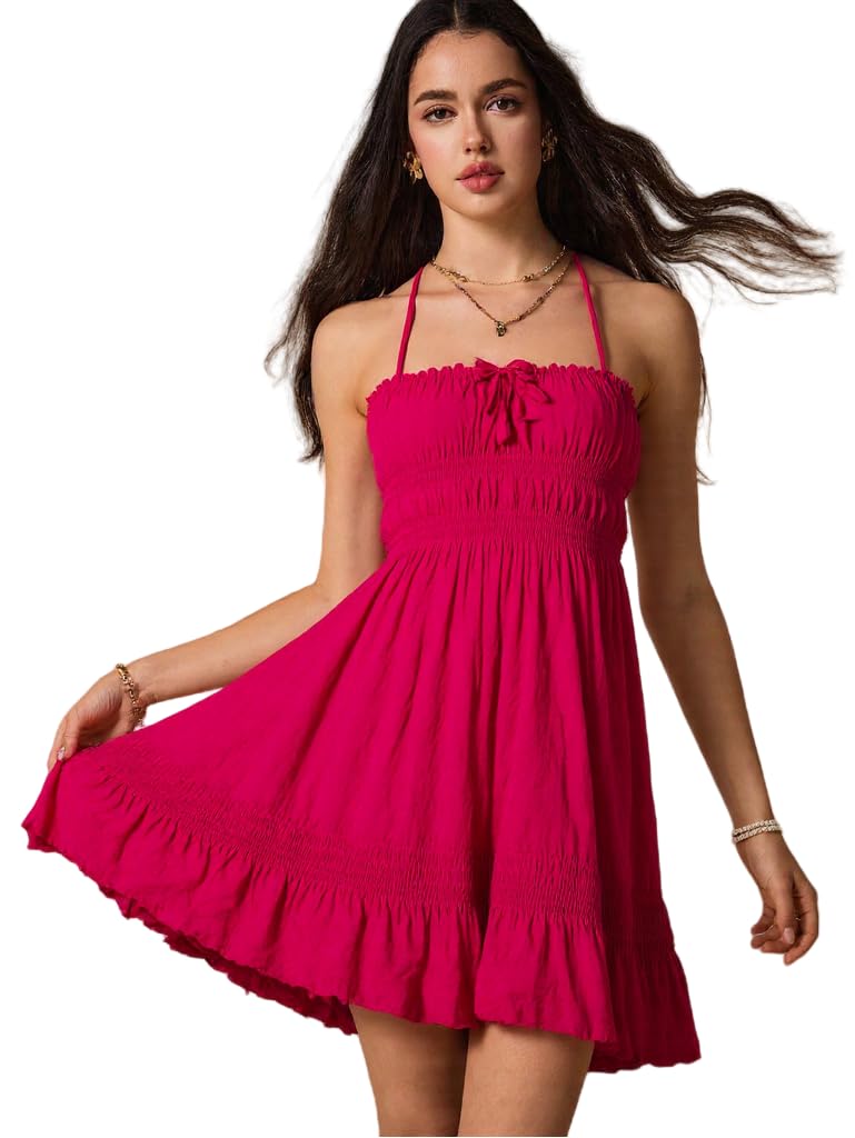 Vestido De Praia Foremode Summer Bodycon Spaghetti Strap Red