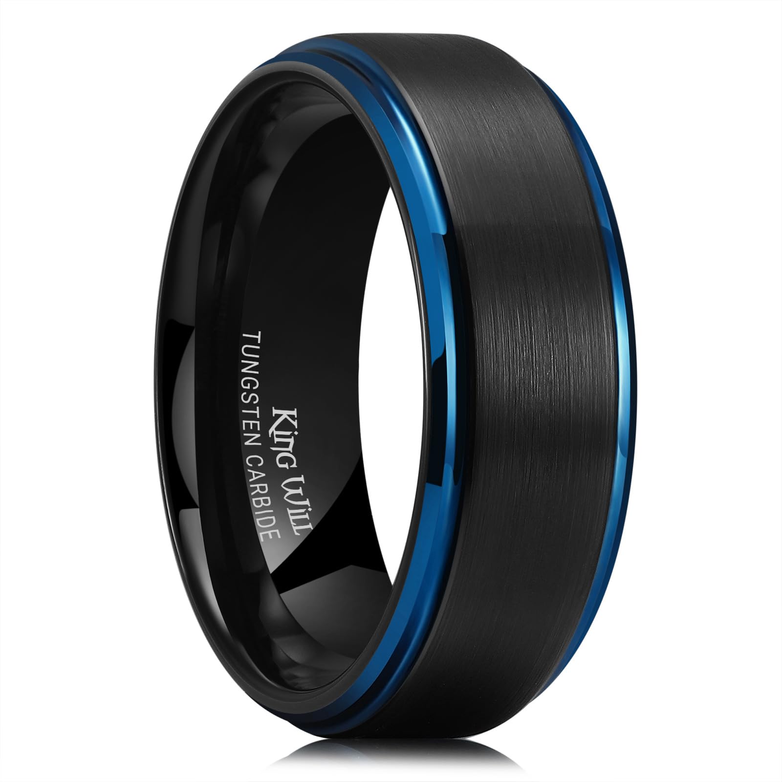 Aliança De Casamento King Will De Dois Tons De Carboneto De Tungstênio De 8 Mm Para Homens