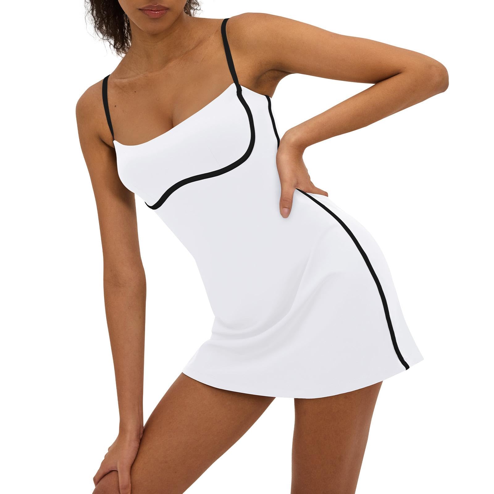 Vestido De Tênis Feminino Amtoss Com Shorts Embutidos Branco