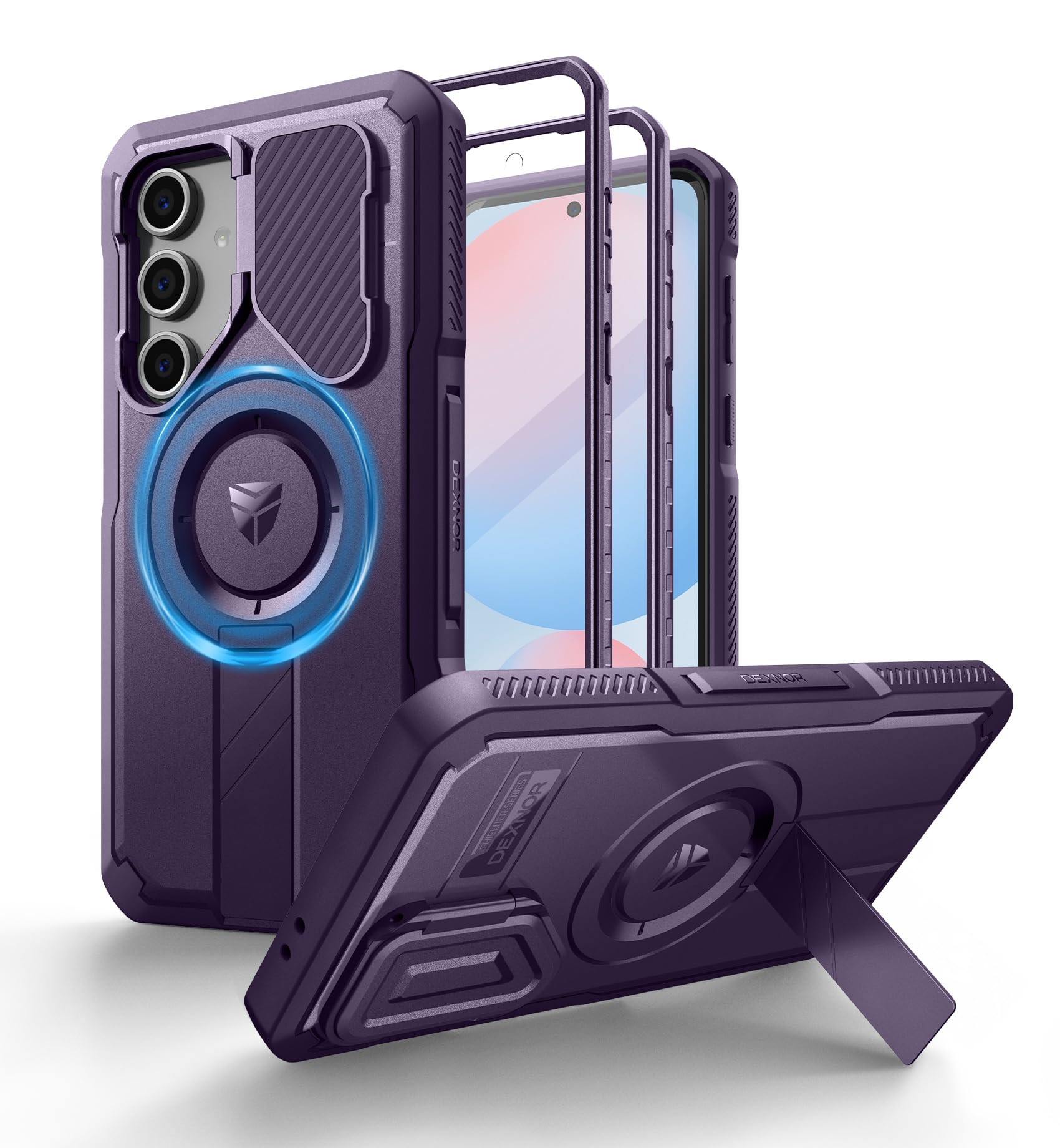 Capa Dexnor Para Samsung Galaxy S24 Fe Com Capa De Câmera Roxa