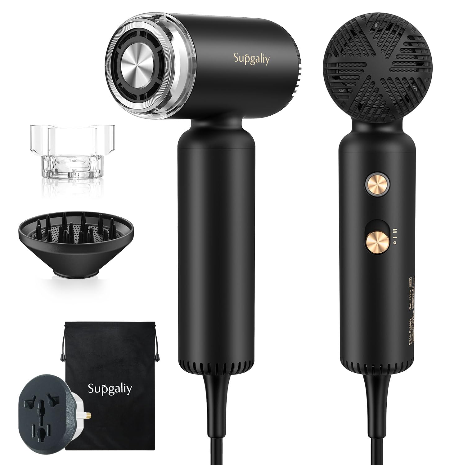 Secador De Cabelo Supgaliy Dual Voltage High Speed Ionic 1500w 110-240v