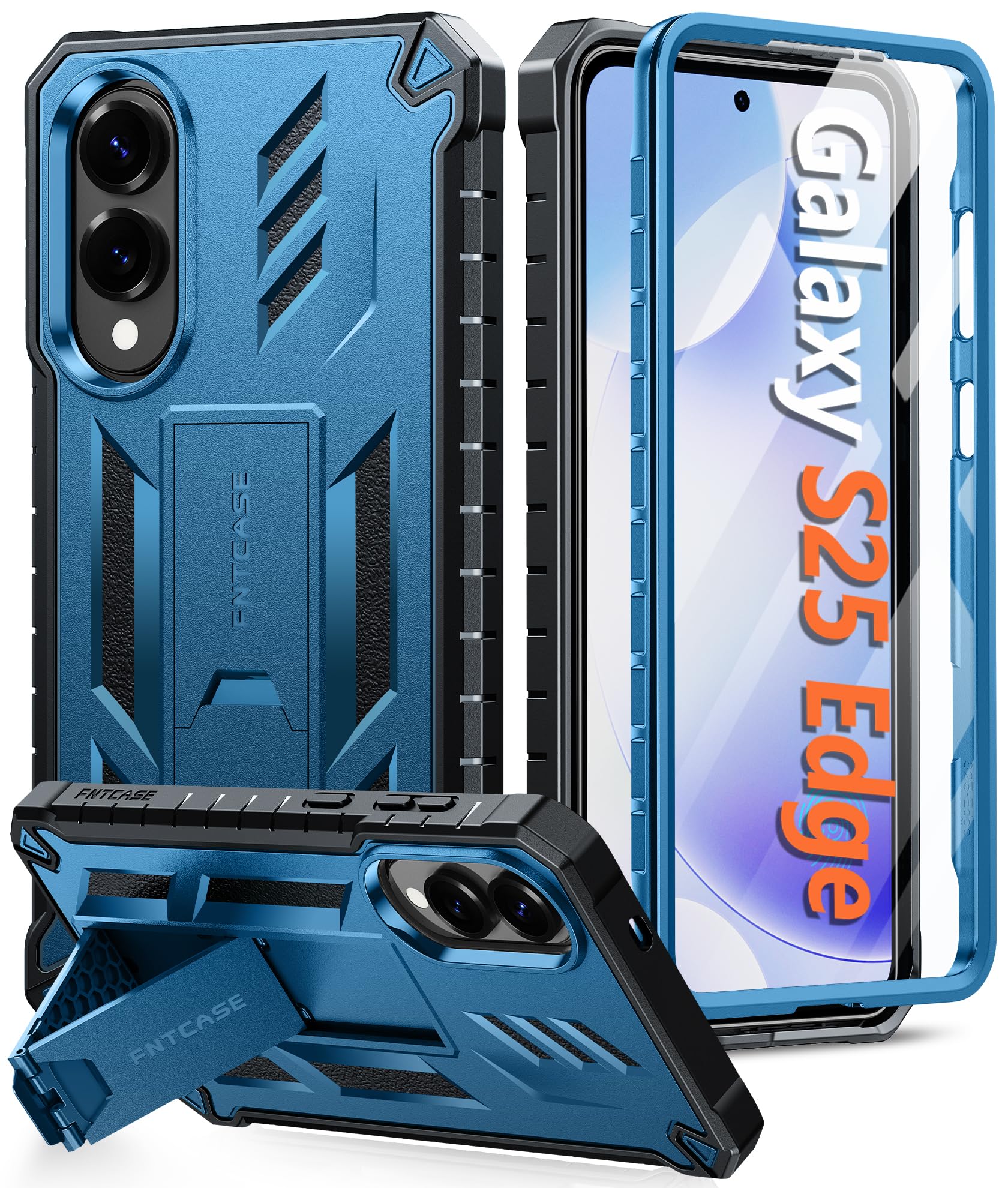 Capa De Telefone Fntcase Para Samsung Galaxy S25-edge, À Prova De Quedas, Azul