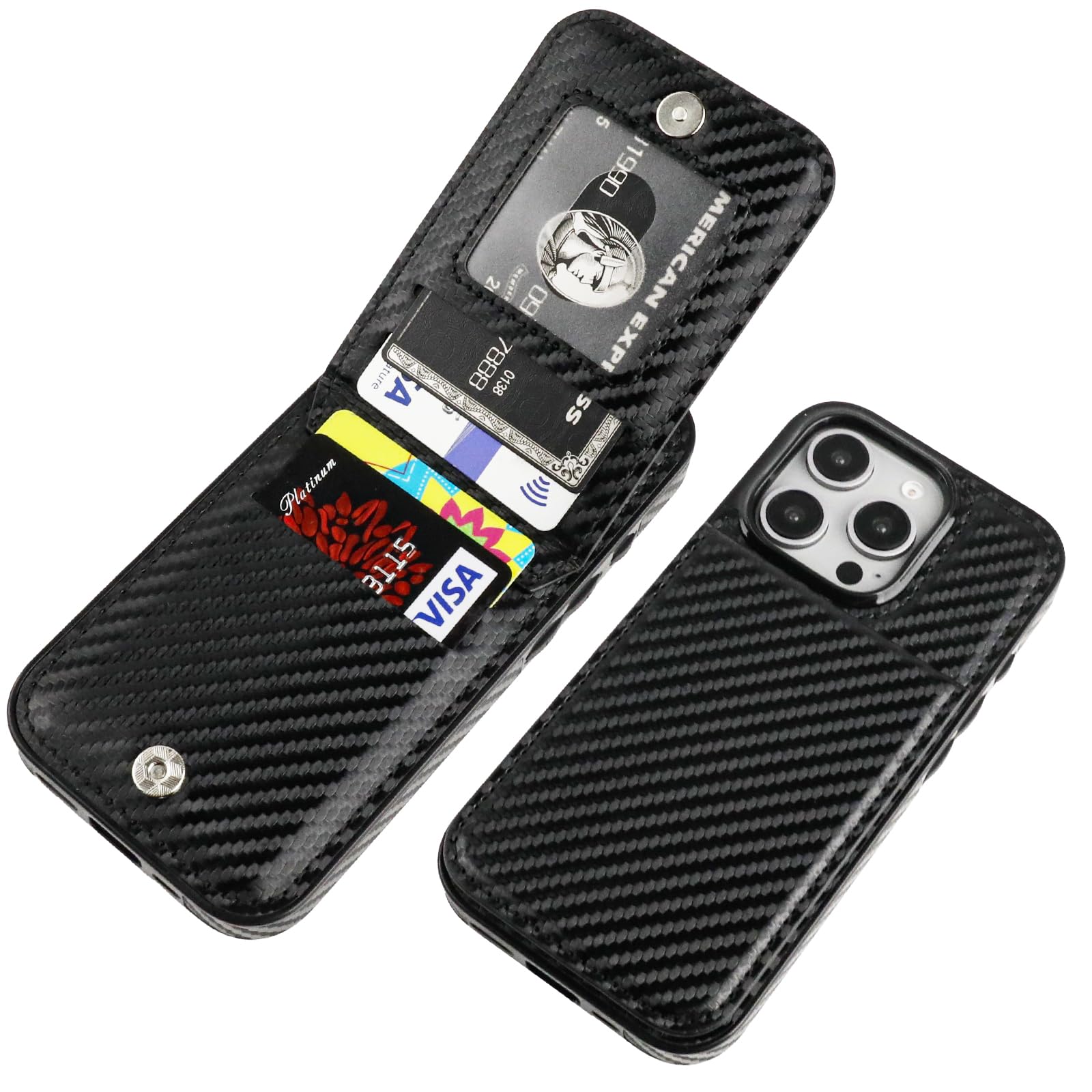 Capa Wallet Kihuwey Compatível Com Iphone 16 Pro 6.3