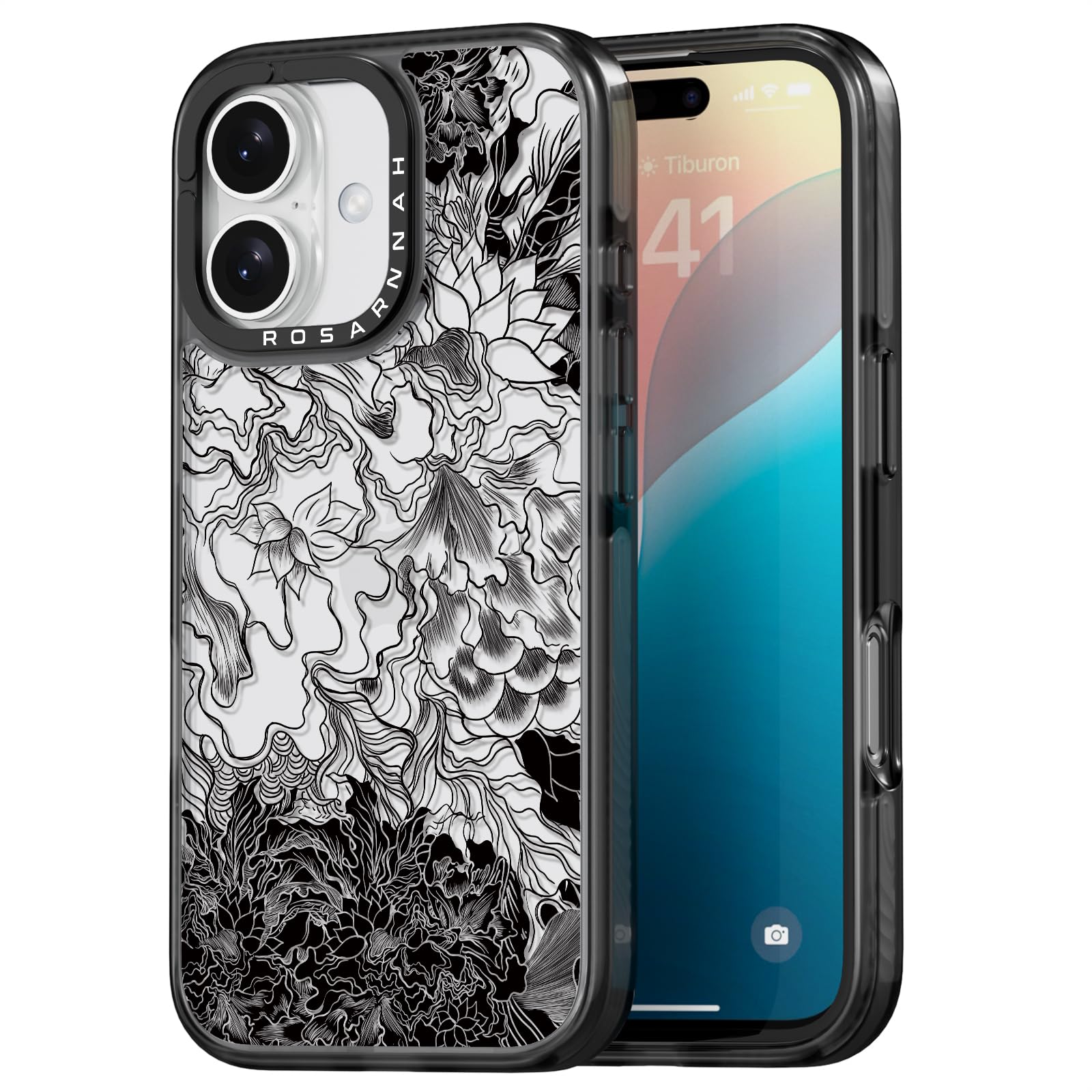 Capa De Telefone Rosarnnah Compatível Para Iphone 16 6.1 - Preta