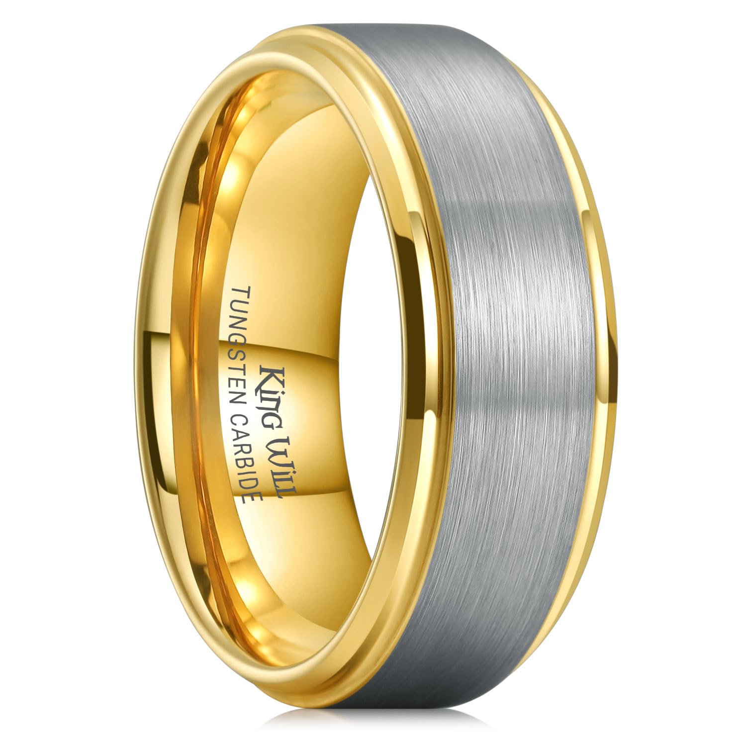 Aliança De Casamento King Will Anel De Carboneto De Tungstênio De 8 Mm Para Homens