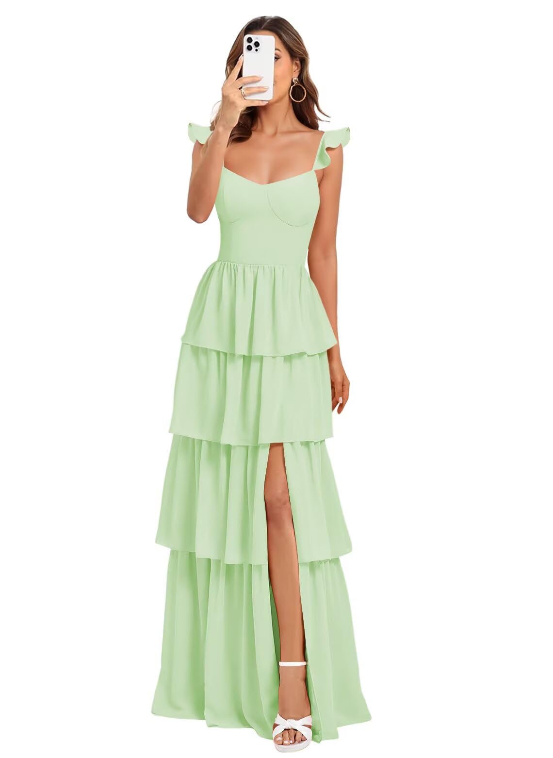 Vestido De Dama De Honra Dessiny Mint Green Spaghetti Straps Plus Size