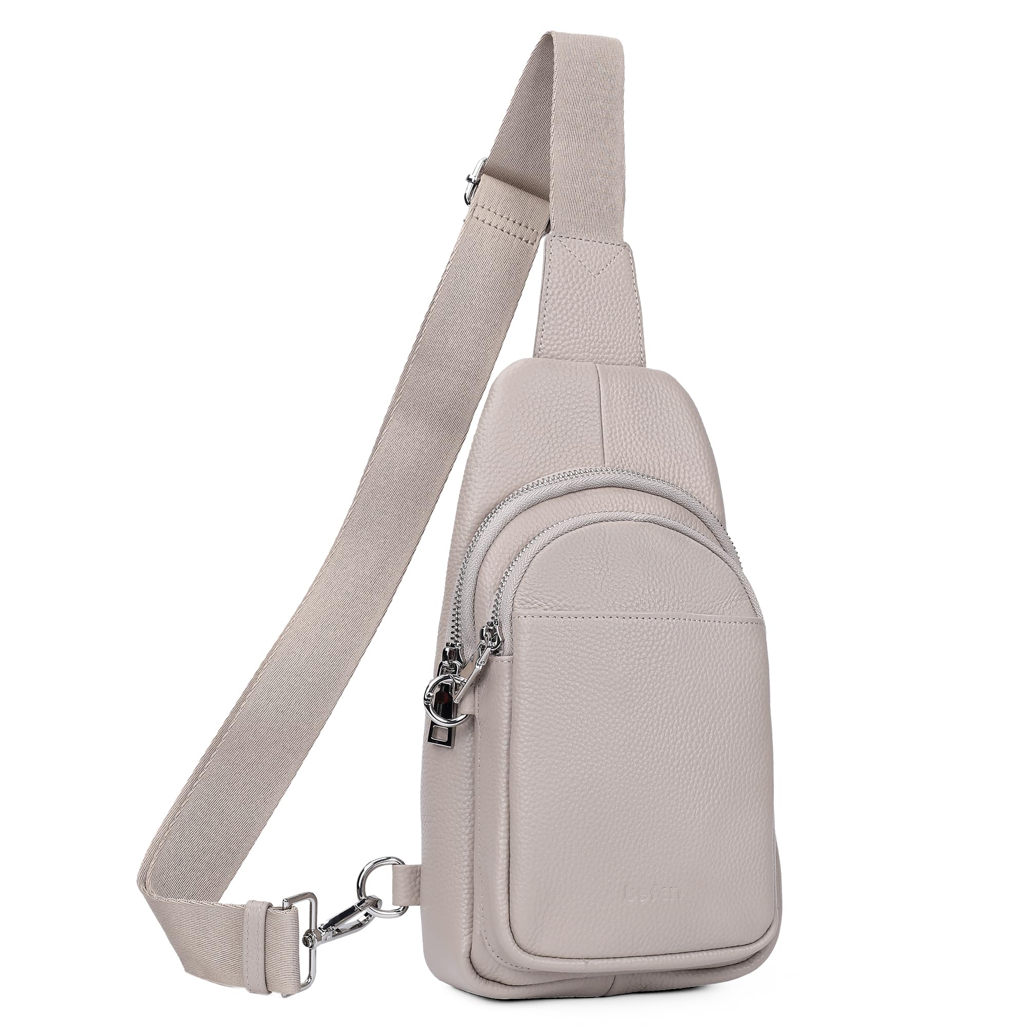 Sling Bag Befen Soft Real Leather Anti Roubo Com Bloqueio Rfid