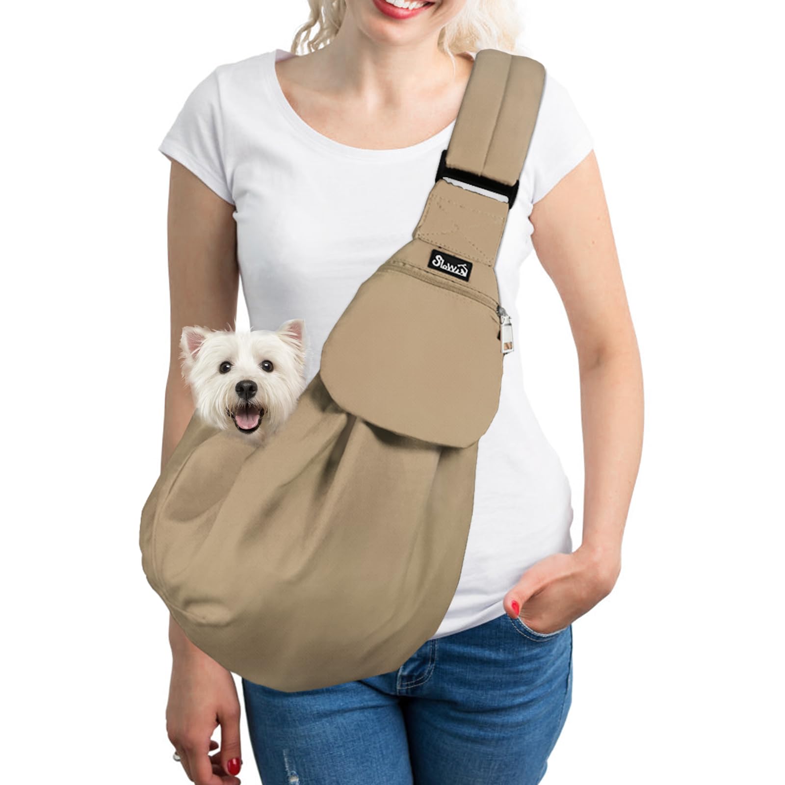 Transportador De Animais De Estimação Sling Slowton Para Cães E Gatos Pequenos, Marrom