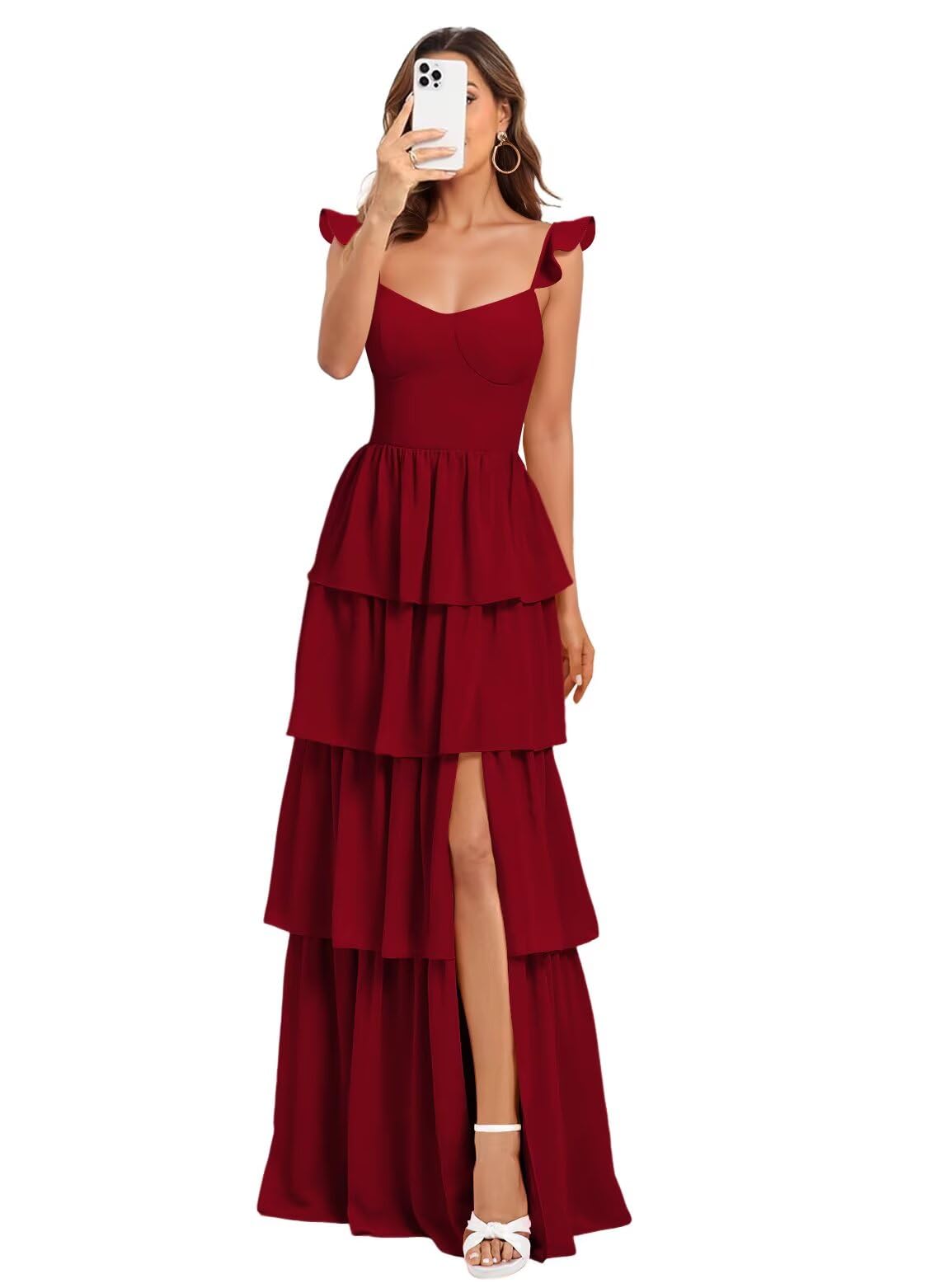 Vestido De Dama De Honra Dessiny Wine Red Spaghetti Straps Plus Size