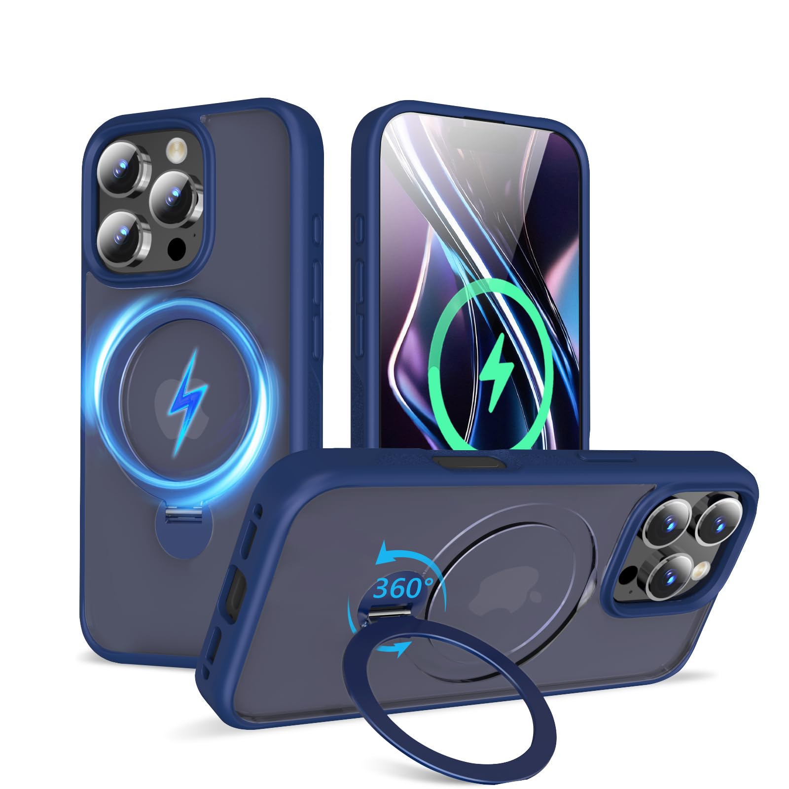 Capa De Telefone Taeliortech 2025 Para Iphone 16 Pro Com Suporte Azul