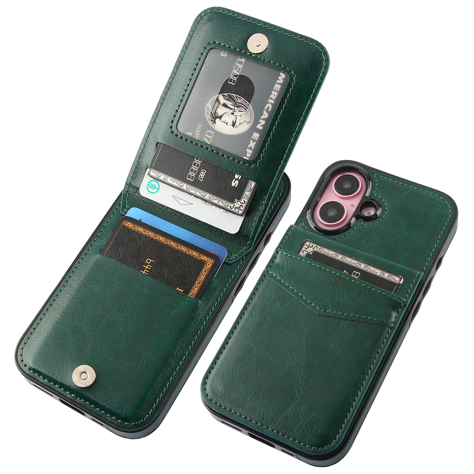 Capa Wallet Kihuwey Compatível Com Iphone 16 De 6,1 Polegadas