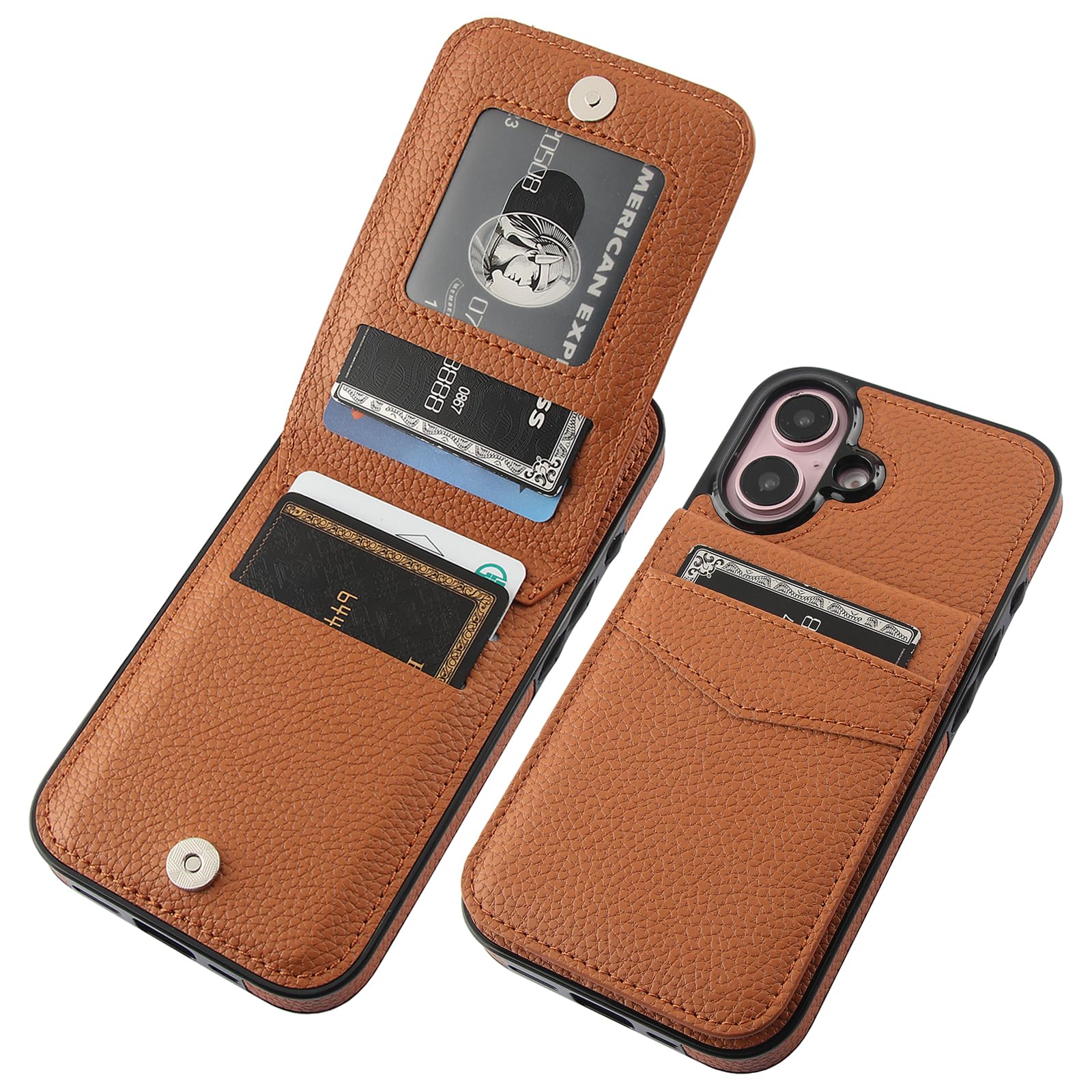 Capa Wallet Kihuwey Compatível Com Iphone 16 De 6,1 Polegadas