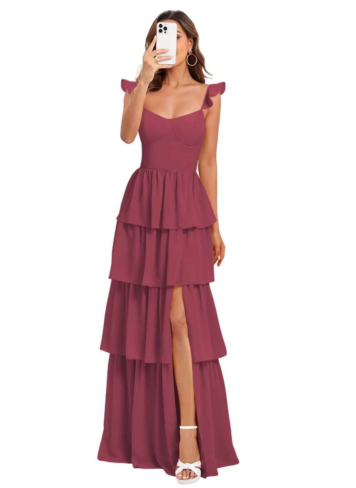 Vestido De Dama De Honra Dessiny Desert Rose Spaghetti Straps Aline