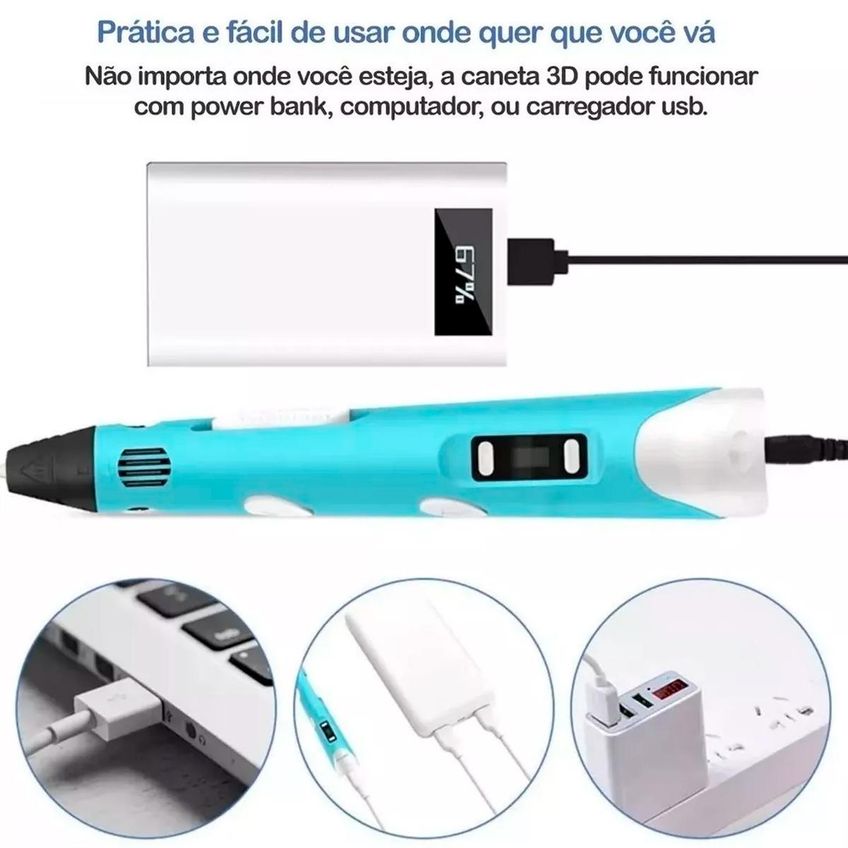 Caneta 3d Usb Colorida Impressora Educativo - imagem 5