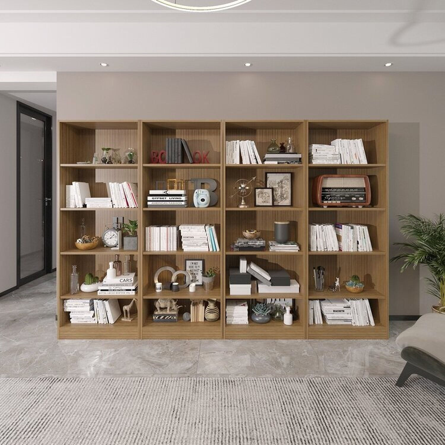 Kit 4 Estantes Multiuso Com 20 Prateleiras Com Amplo Espaço Espresso Móveis Amêndoa