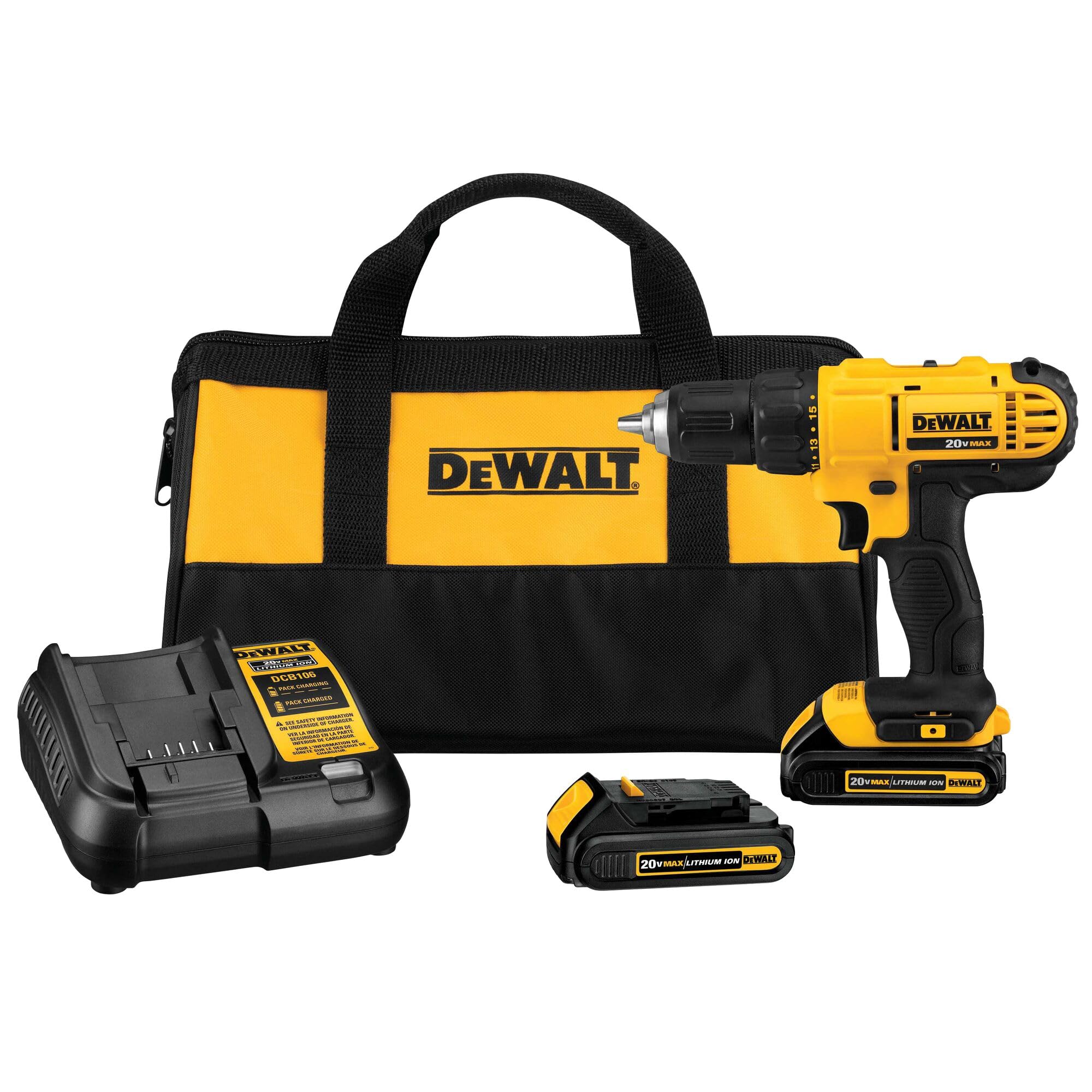 Furadeira/chave Sem Fio Dewalt 20v Max Dcd771c2 Com 2 Baterias