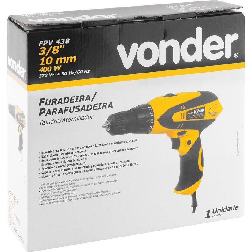Furadeira-parafusadeira 3-8 Fpv 438 Vonder 220v - imagem 4