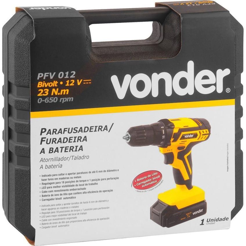 Parafusadeira-furadeira À Bateria 12v Carreg Biv Auto Vonder - imagem 4