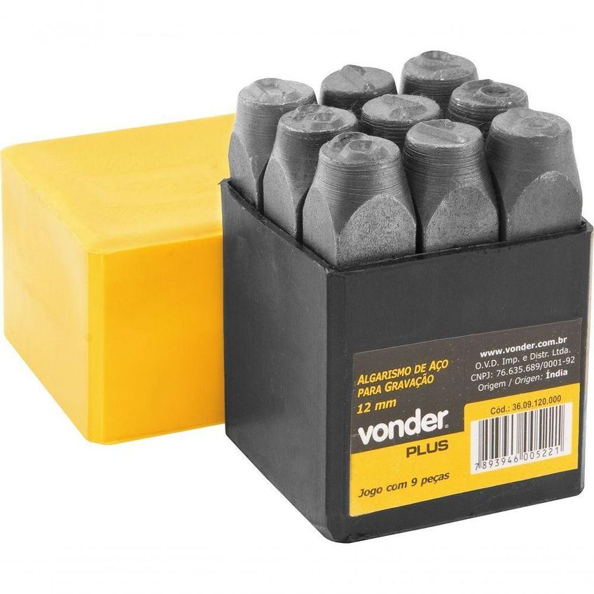 Algarismo De Aço Punção 6mm 0-9 Para Gravação - Vonder Plus - imagem 2