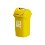 Lixeira Seletiva Basculante 30l Plasvale Amarelo Metal Amarelo