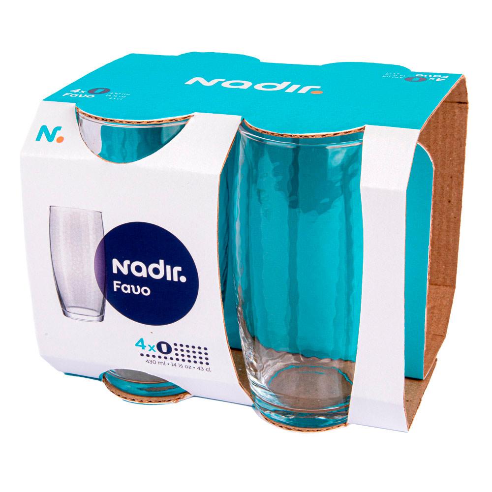 Conjunto 4 Copos Long Drink 430ml Favo Nadir